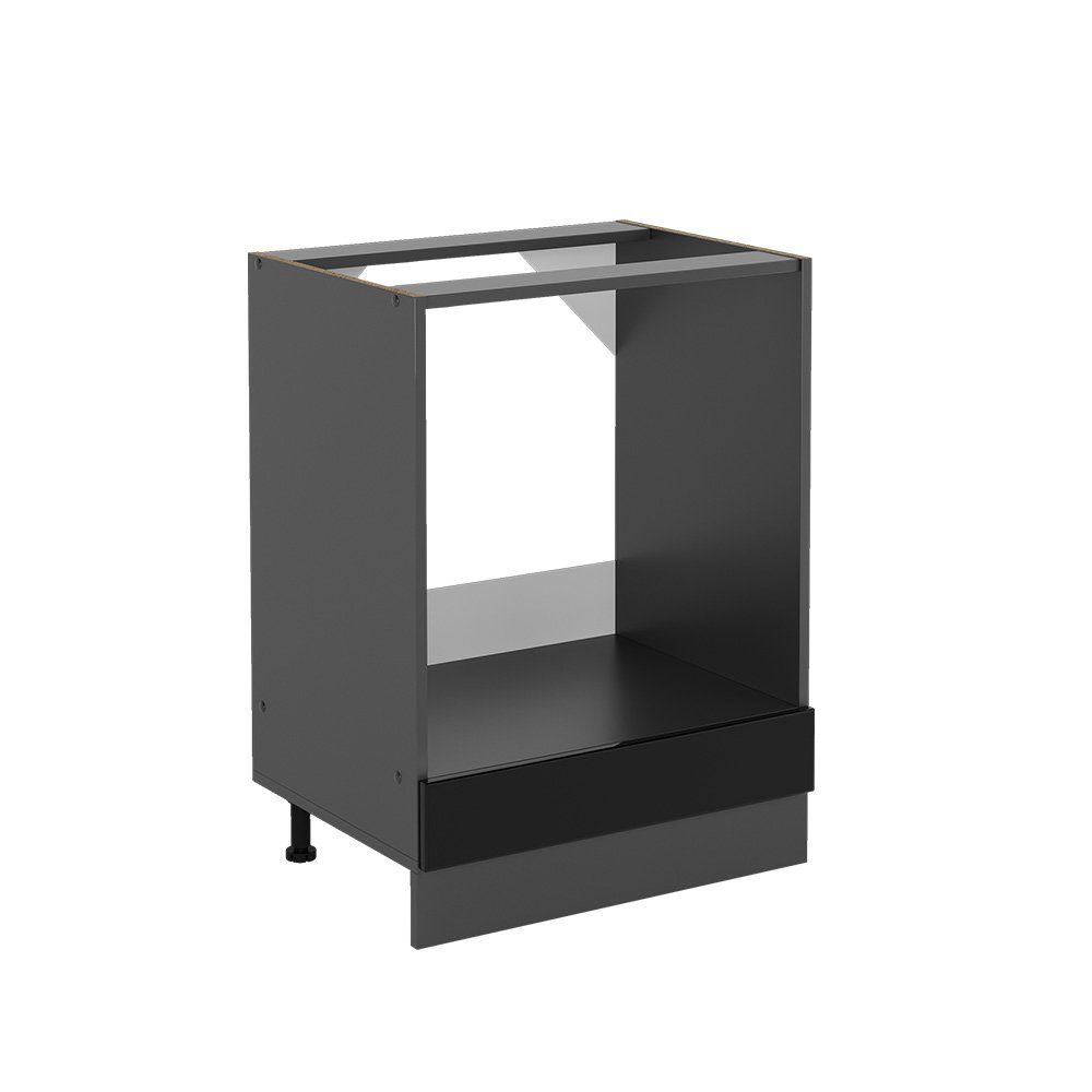 Vicco Herdumbauschrank R-Line, Schwarz Hochglanz/Anthrazit, 60 günstig online kaufen