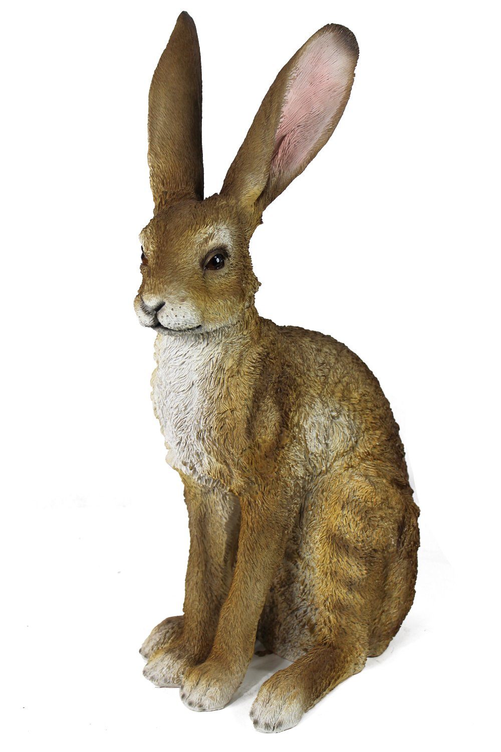 Arnusa Gartenfigur Feldhase Tierfigur 51cm, lebensecht Hase