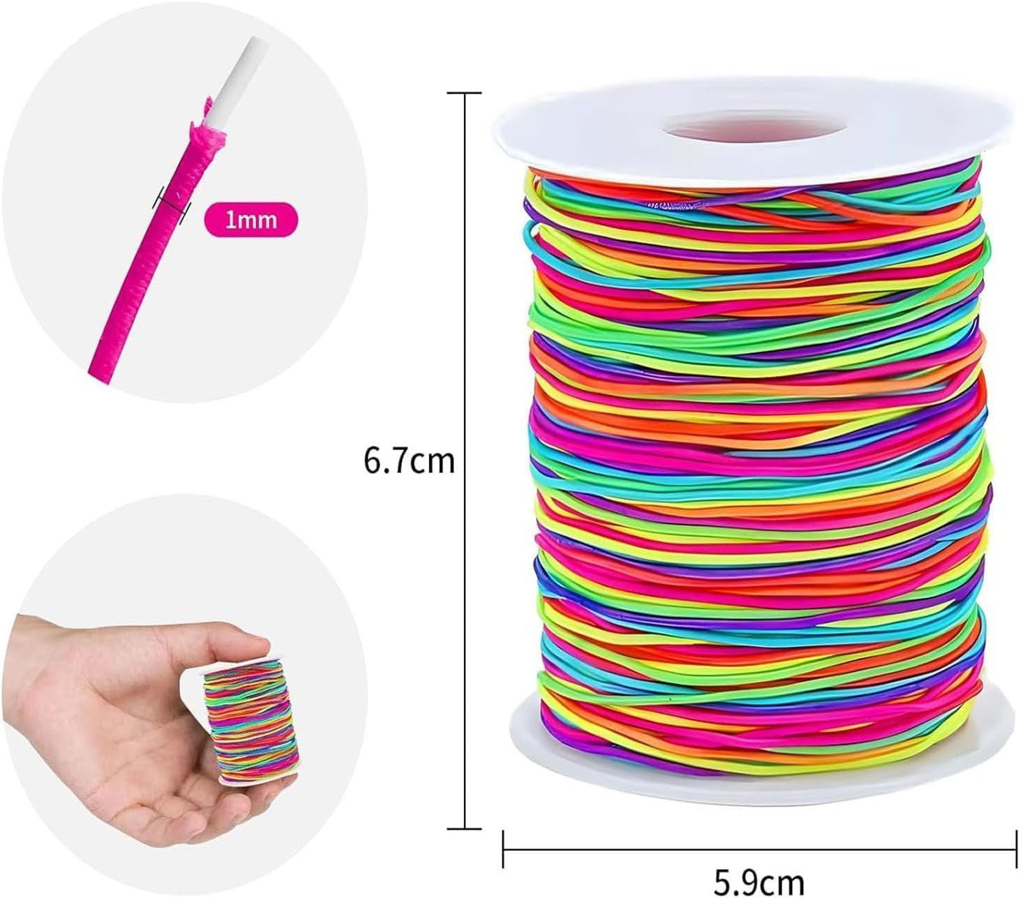 FELIXLEO Elastisches Faden Gummiband Für Armband Schmuck Halskette Basteln Overlockgarn, (4-St) – Bild 2 von 5