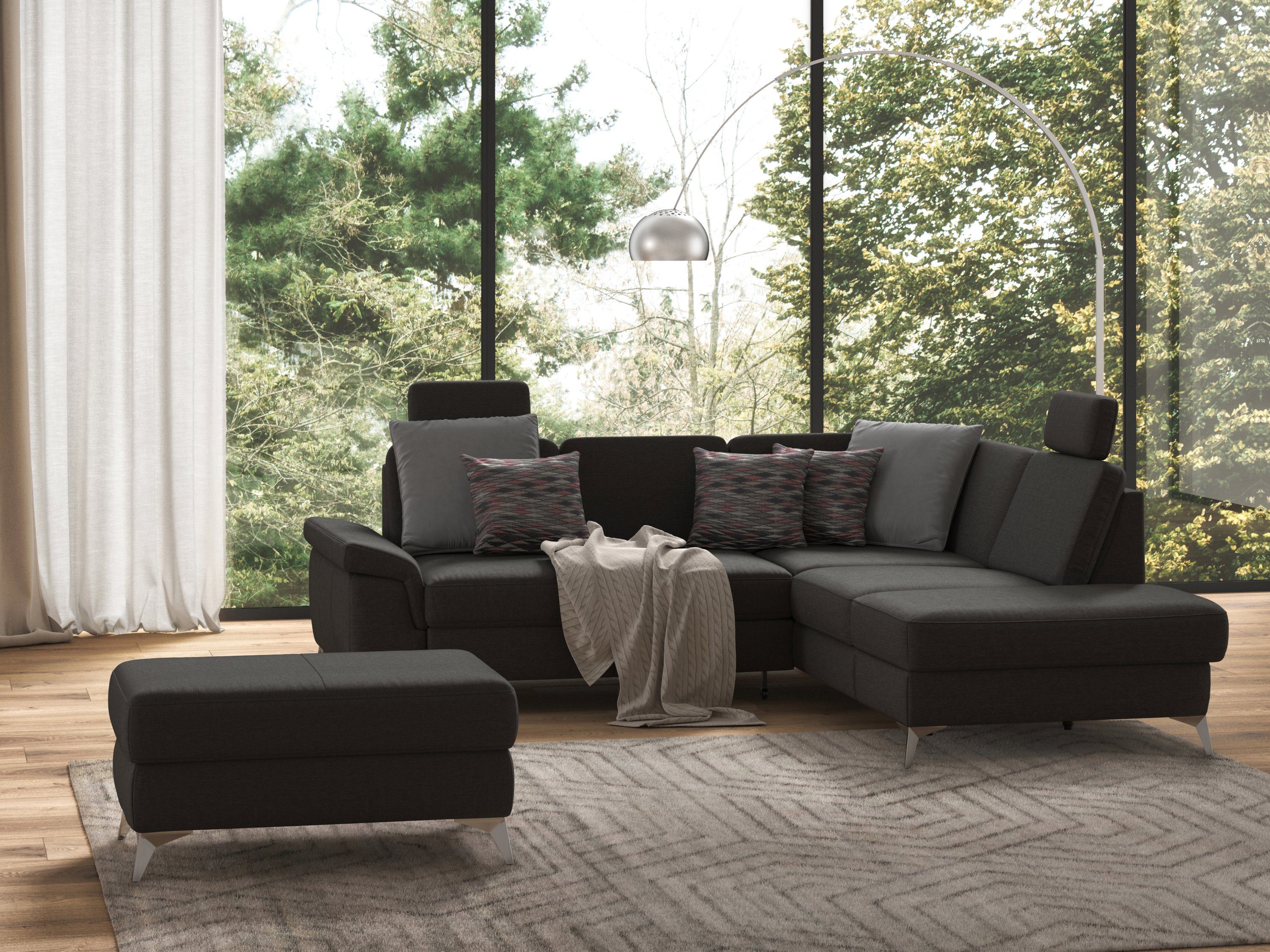 sit&more Ecksofa Padua L-Form, inklusive Sitztiefenverstellung, Armteilfunktion und Federkern