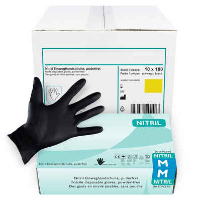 Hypafol Nitril-Handschuhe S-XL, Puderfrei I mit Rollrand, Finger texturiert