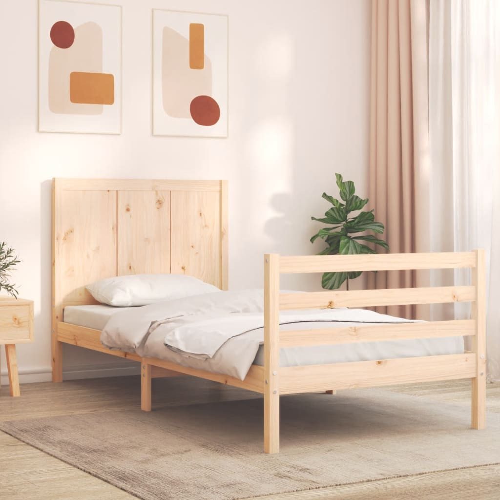 vidaXL Bett Massivholzbett mit Kopfteil günstig online kaufen