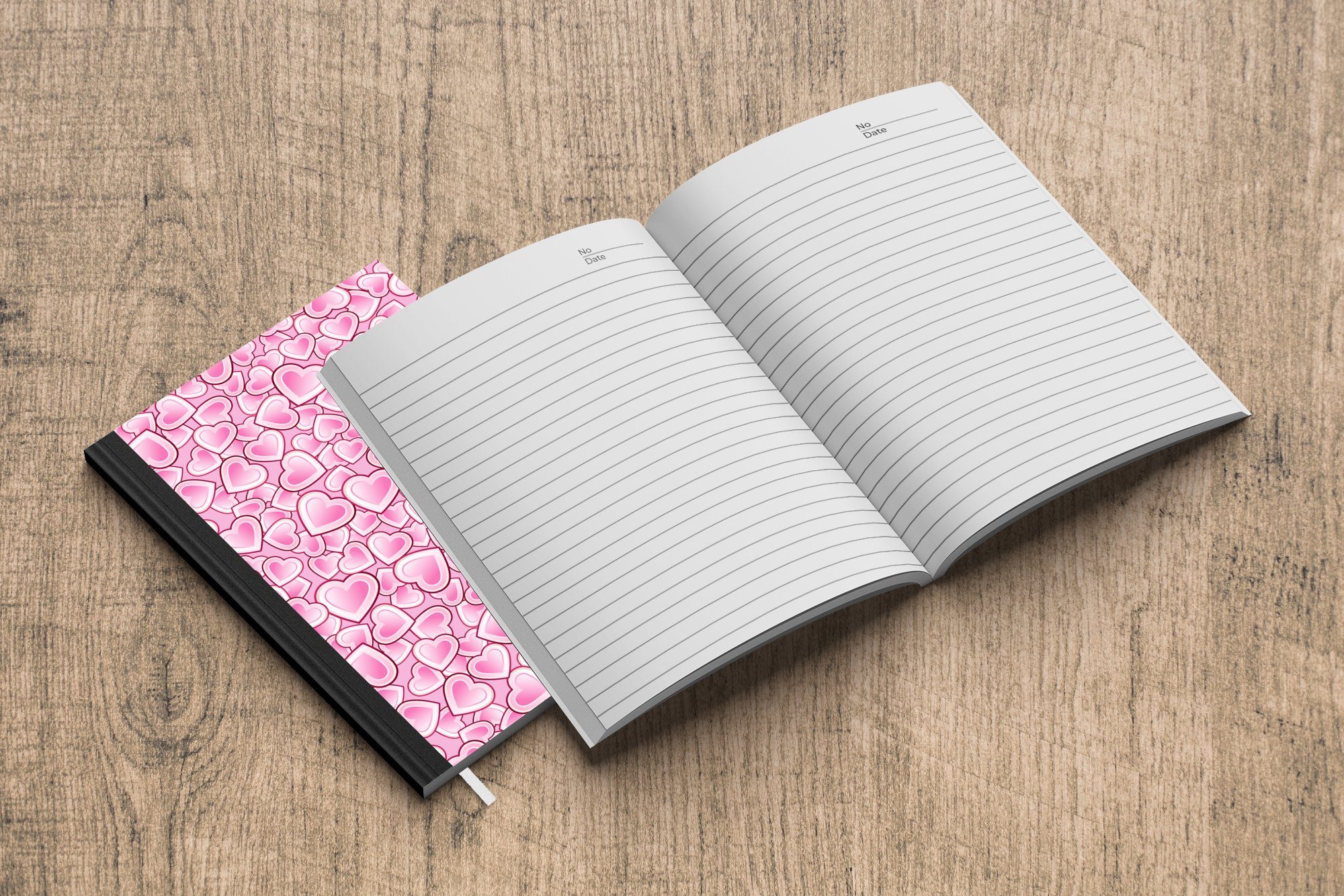Haushaltsbuch Mädchen Notizbuch Kinder, Rosa - - Muster Tagebuch, Journal, MuchoWow - Merkzettel, Notizheft, - 98 - Herzen - Kind Seiten, Mädchen A5,