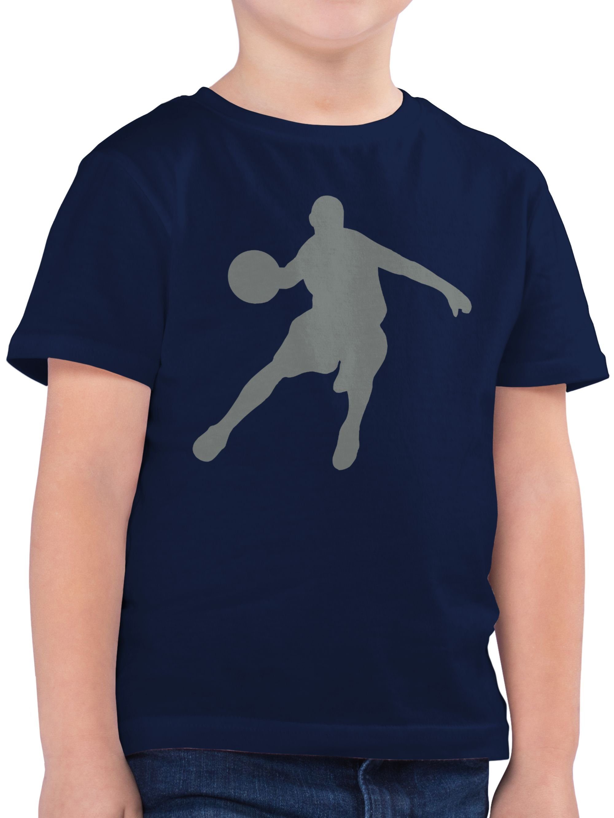 Basketballspieler Kinder 03 Kleidung Shirtracer Dunkelblau Sport T-Shirt