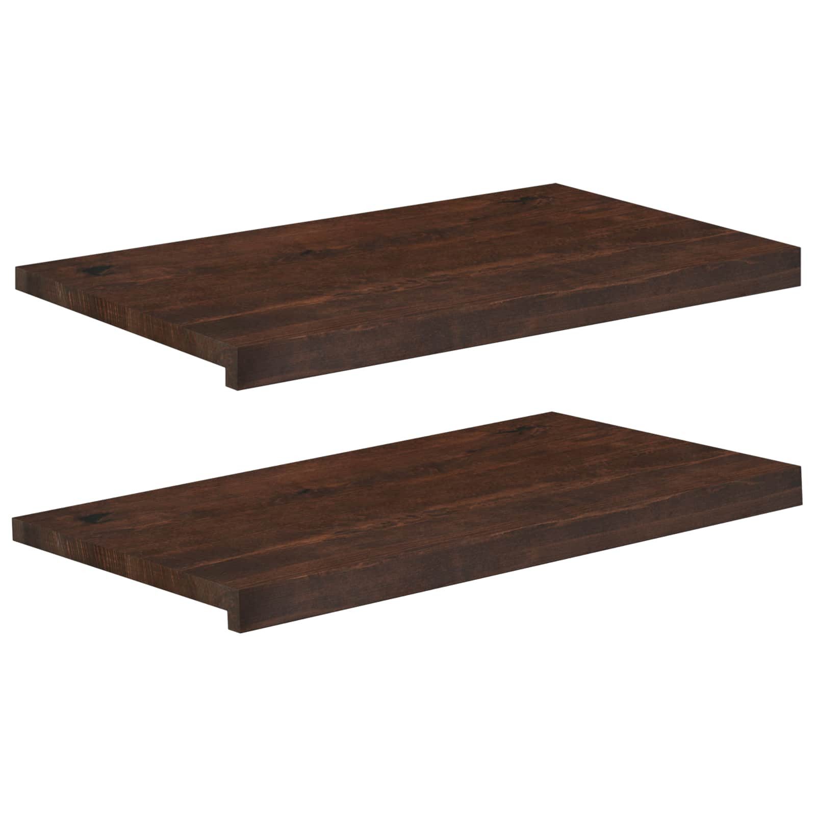 vidaXL Fensterbank Fensterbänke 2 stk. Dunkelbraun 80 x 40 x 2 cm Massivholz Buche