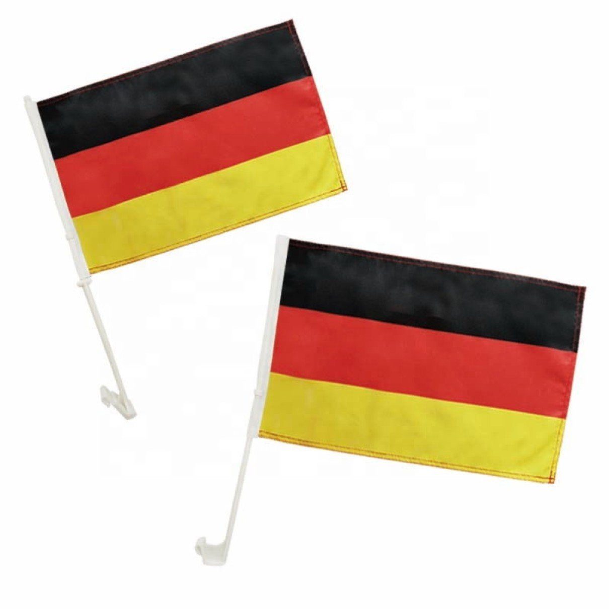 ARLI Flagge 2x Autoflagge Deutschland 45x30cm Robust Deutschlandflagge für Auto Fahne Autofahne (Autoflagge, 2-St., Spar Set), 45x30cm dicker Stab inklusive Halterungs-Clip