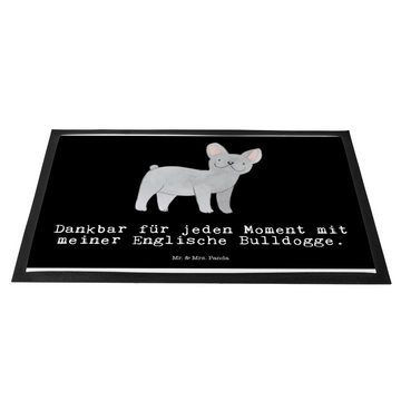 Fußmatte Englische Bulldogge Moment - Schwarz - Geschenk, Fußabstreifer, Schmu, Mr. & Mrs. Panda, Höhe: 0.6 mm