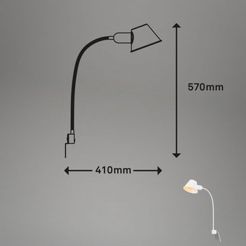 Briloner Leuchten Bettleuchte 2079-016, schwenkbar, An-/Ausschalter, versch. Befestigungsmöglichkeiten, ohne Leuchtmittel, Wandlampe, 63cm, Weiß, max.10W, E27, Innen, Wohnzimmer, Schlafzimmer