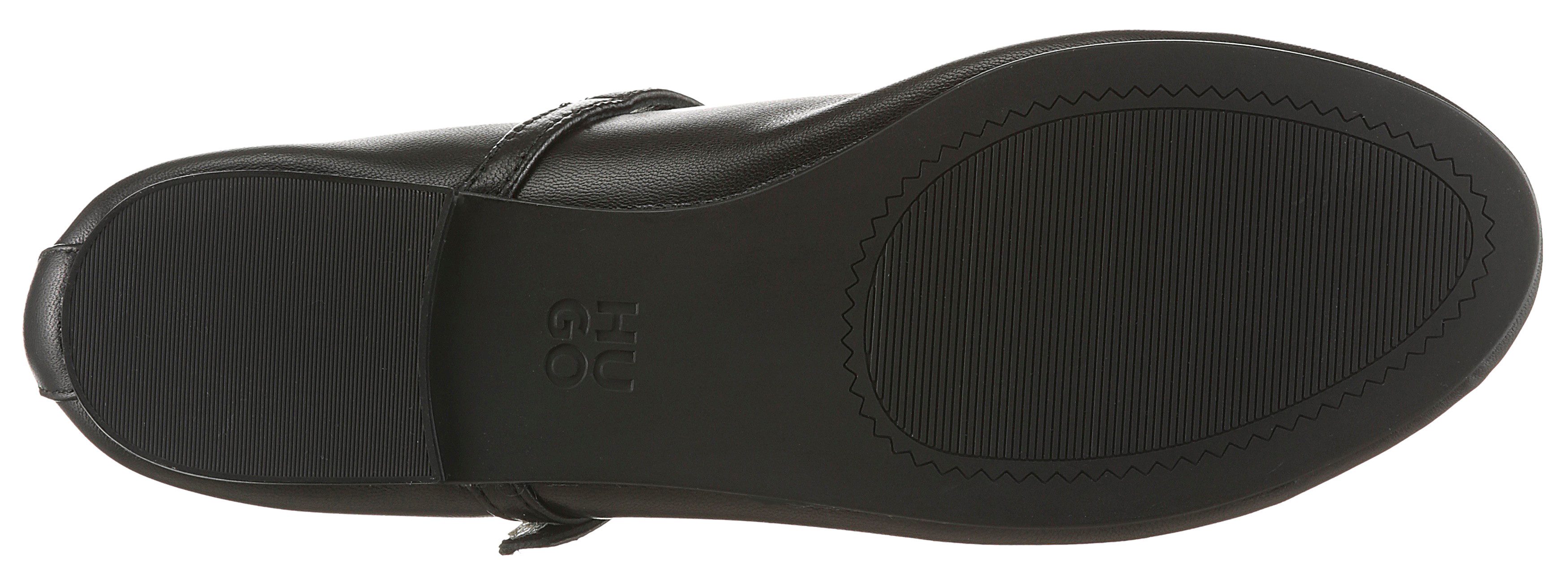 HUGO Tylia Riemchenballerina Flat, Slipper, Schlupfschuh in runder Form