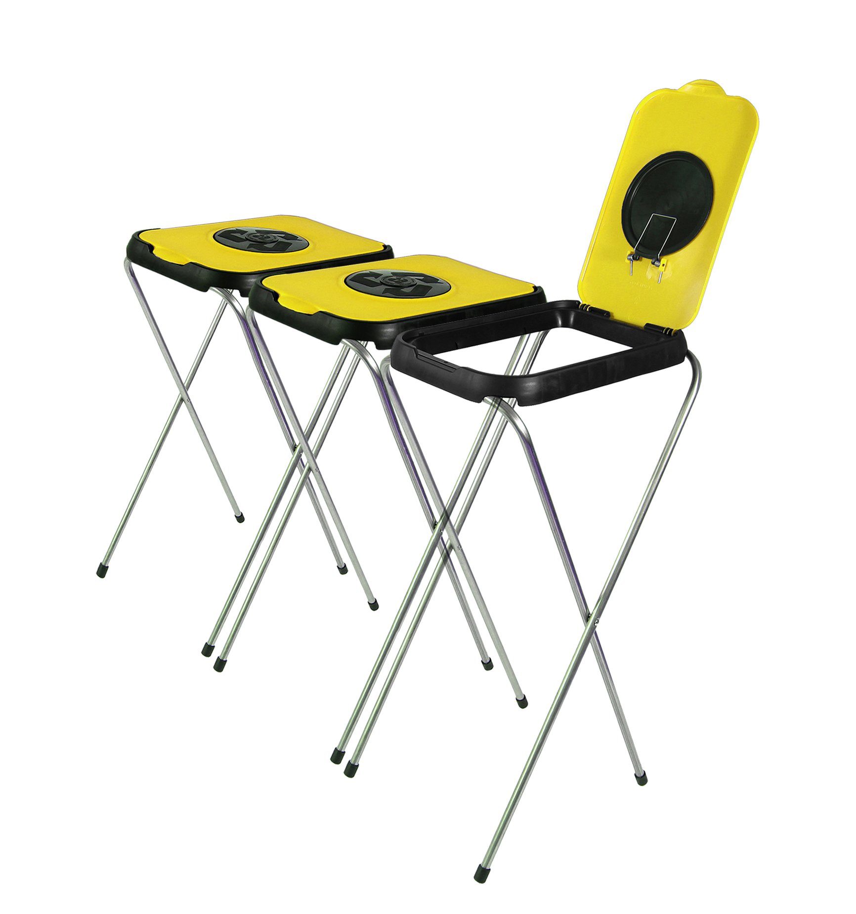 BigDean Müllsackständer 3x Gelb Einwurf-öffnung Mülleimer Müllbeutelständer