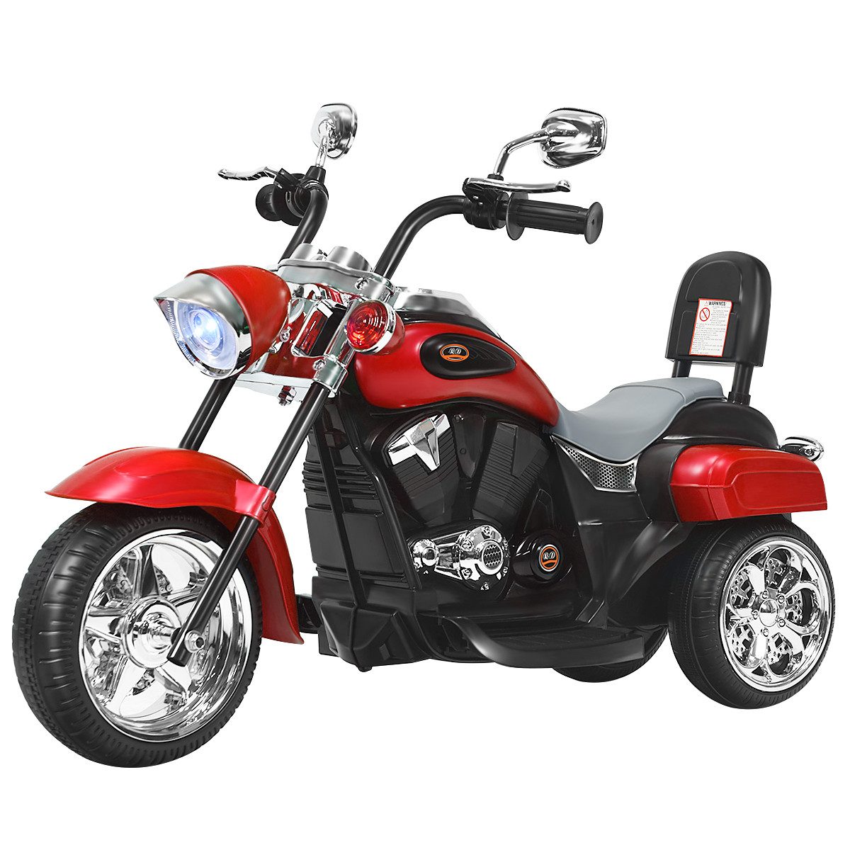 COSTWAY Elektro-Kindermotorrad, 6V mit Hupe & Vor-und Rückwärtsschalter