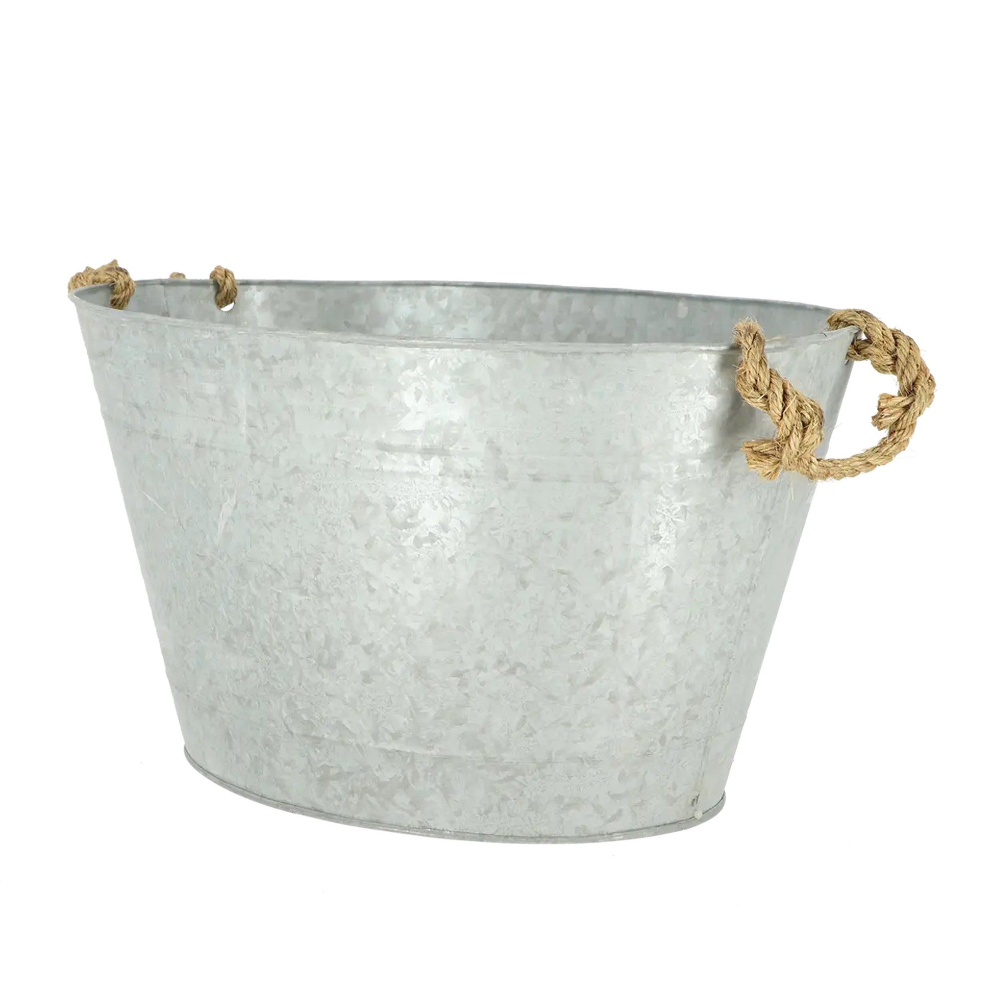 Esschert Design BV Wäschewanne Altzink-Wanne für den Garten Übertopf 50 cm (1 St), Ovale Form, vielseitig nutzbar