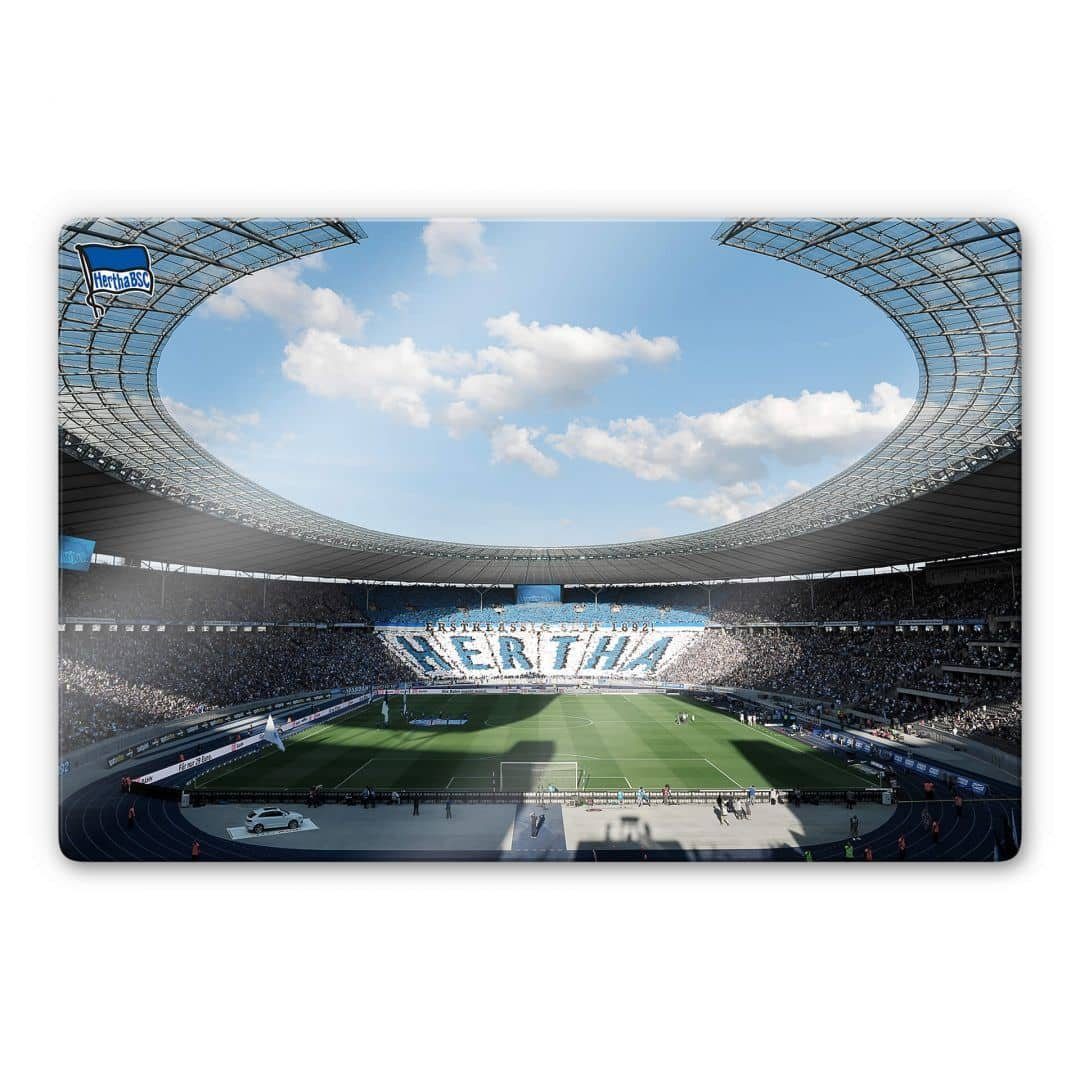Hertha Gemälde Bilder Fußball Fanartikel, BSC Glasbild Sportverein Modern Stadion Hertha Deko BSC