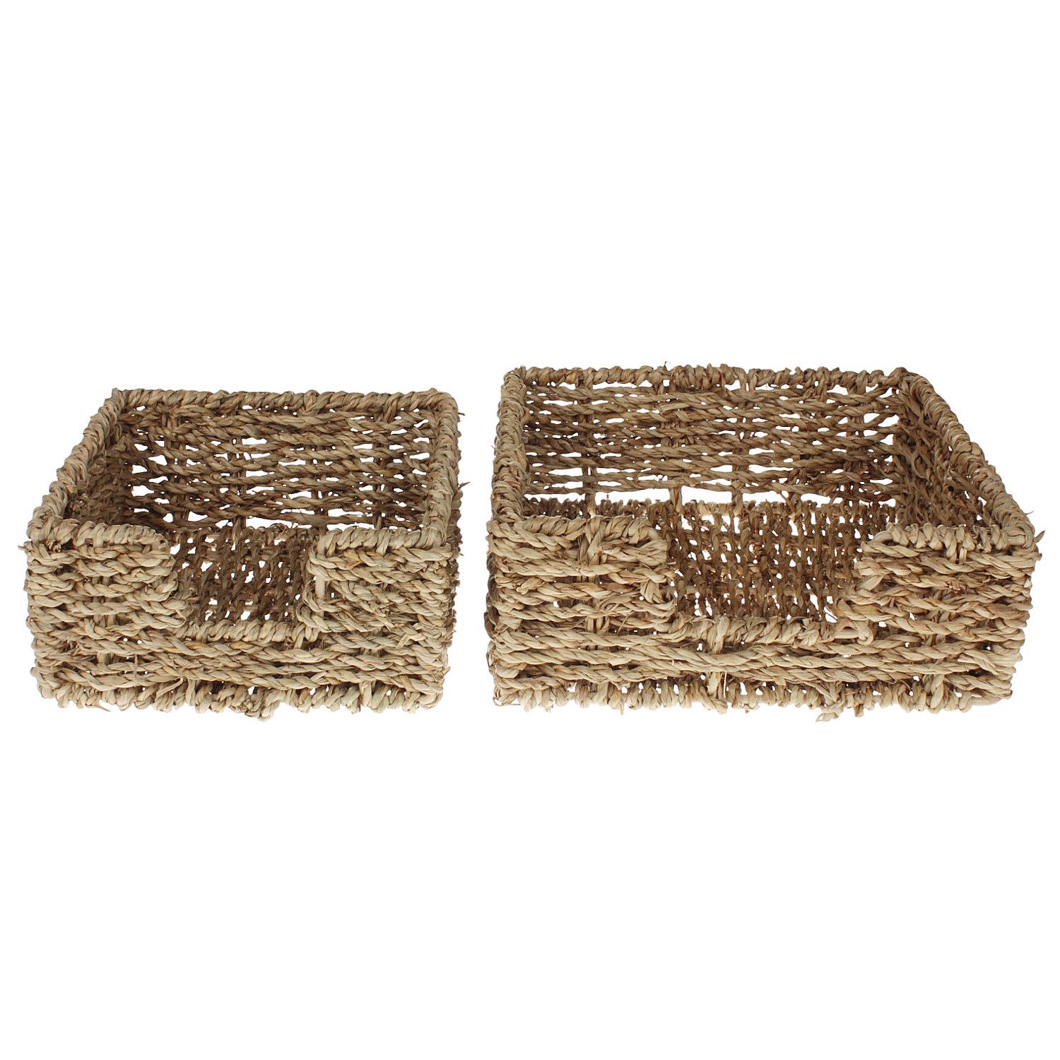 Macosa Home Serviettenhalter Serviettenkorb 2er Set Naturfaser Braun modern boho, Naturfaser, (Dekokorb, 2-tlg., Tischdeko Halter), Serviettenaufbewahrung Servietten Aufbewahrung