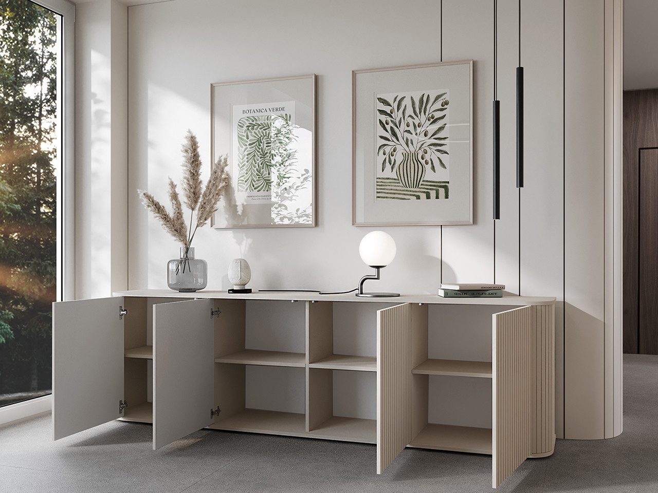 MOEBLINE Kommode Sideboard 4D ZILLO kaschmir