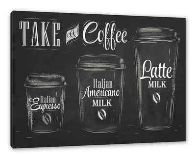 Pixxprint Leinwandbild »Take a Coffee Kaffee Speziale«, Wanddekoration (1 St), Leinwandbild fertig bespannt, inkl. Zackenaufhänger