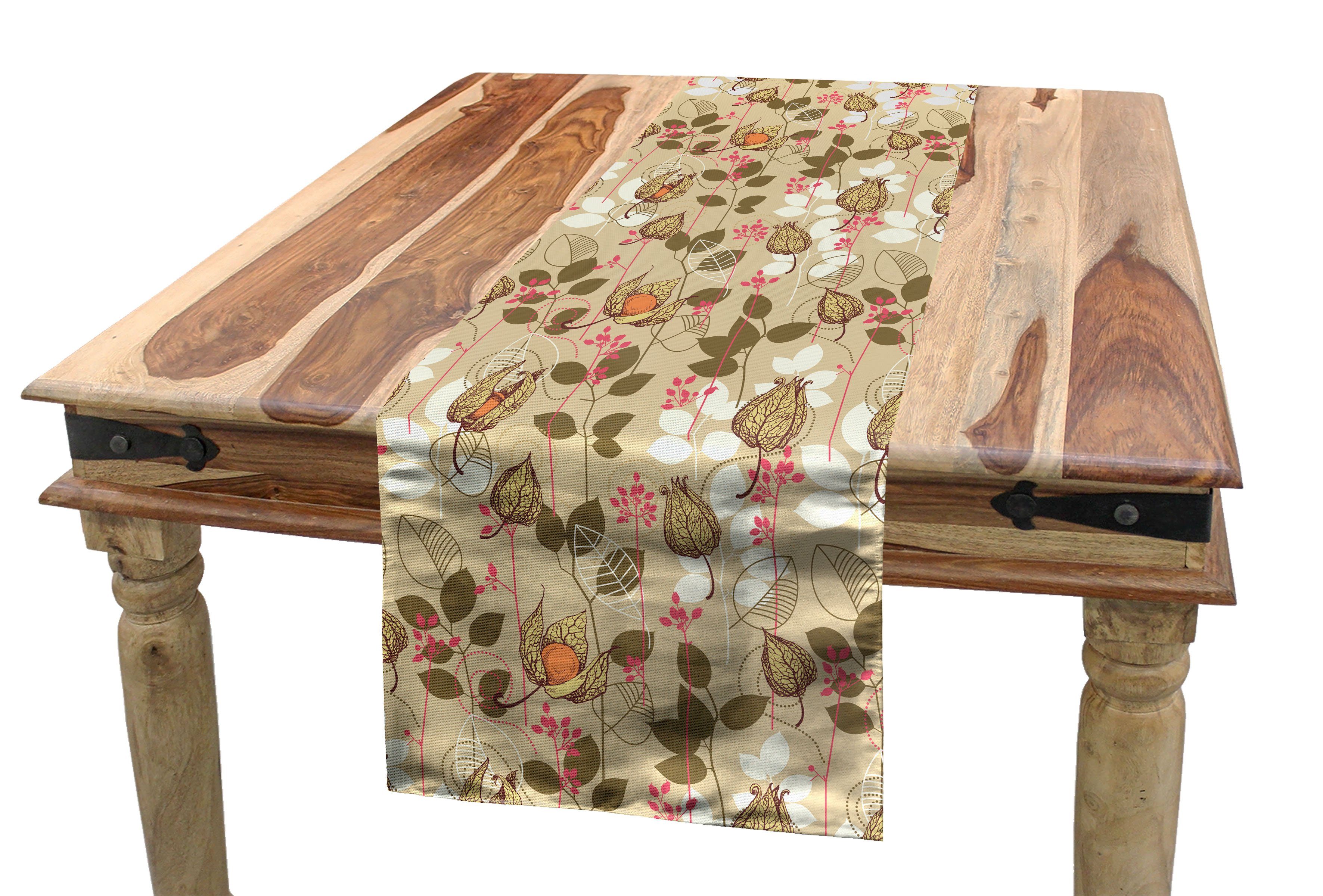 Abakuhaus Tischläufer Esszimmer Küche Rechteckiger Dekorativer Tischläufer, Herbst Saisonale Früchte und Blätter | Tischläufer