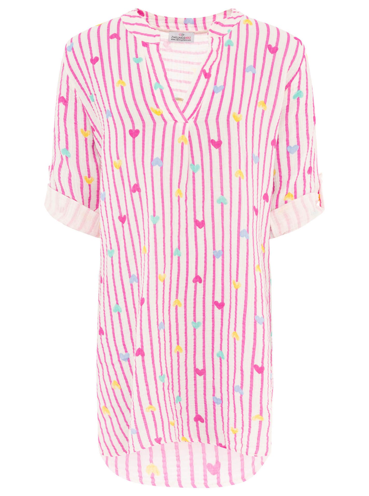 Zwillingsherz Tunikakleid Musselin Tunika/Kleid mit Herzen o. Punkten