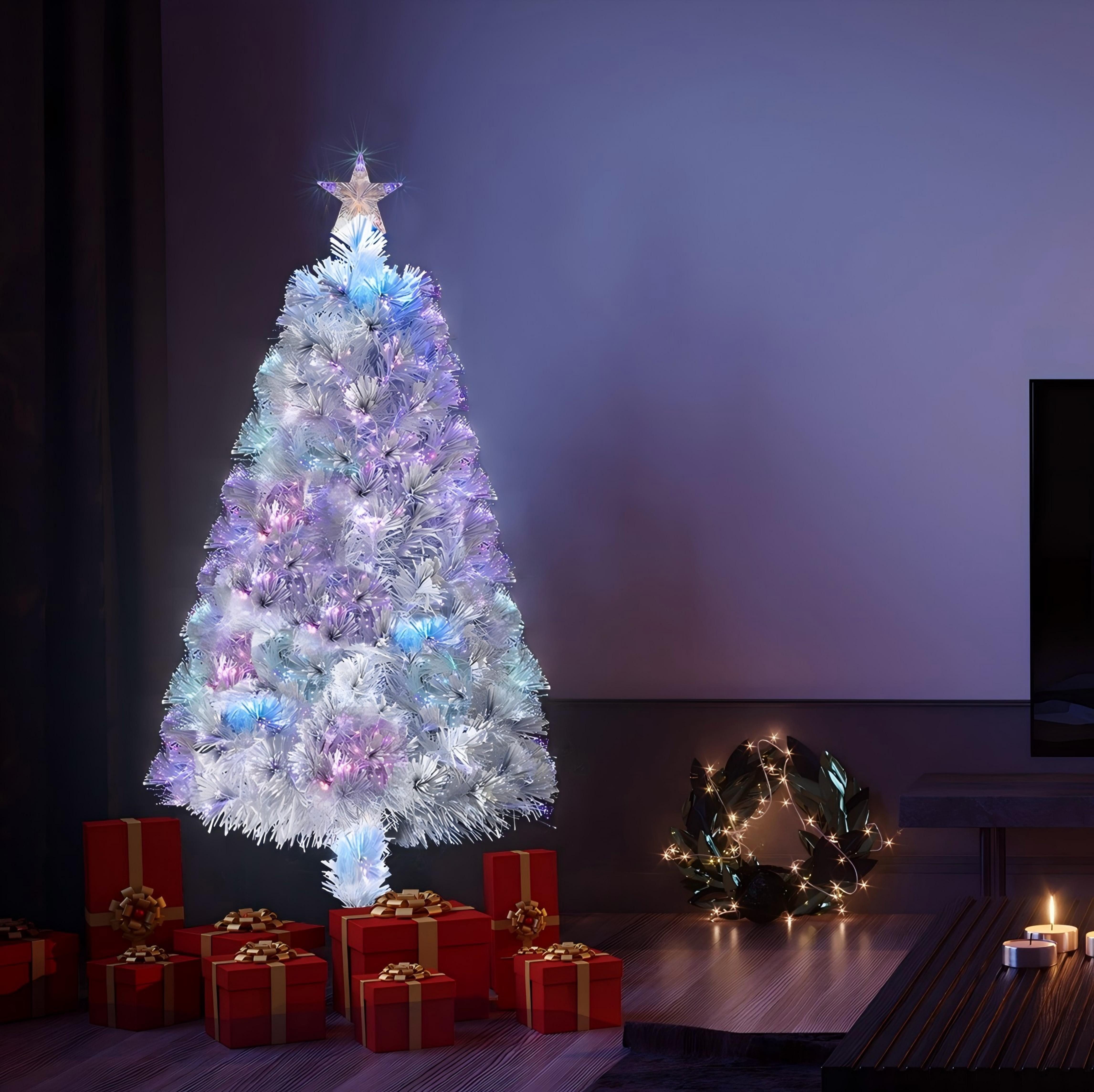 VINGLI Künstlicher Weihnachtsbaum mit 85/120/230 Zweigen & Optischer Faserb günstig online kaufen