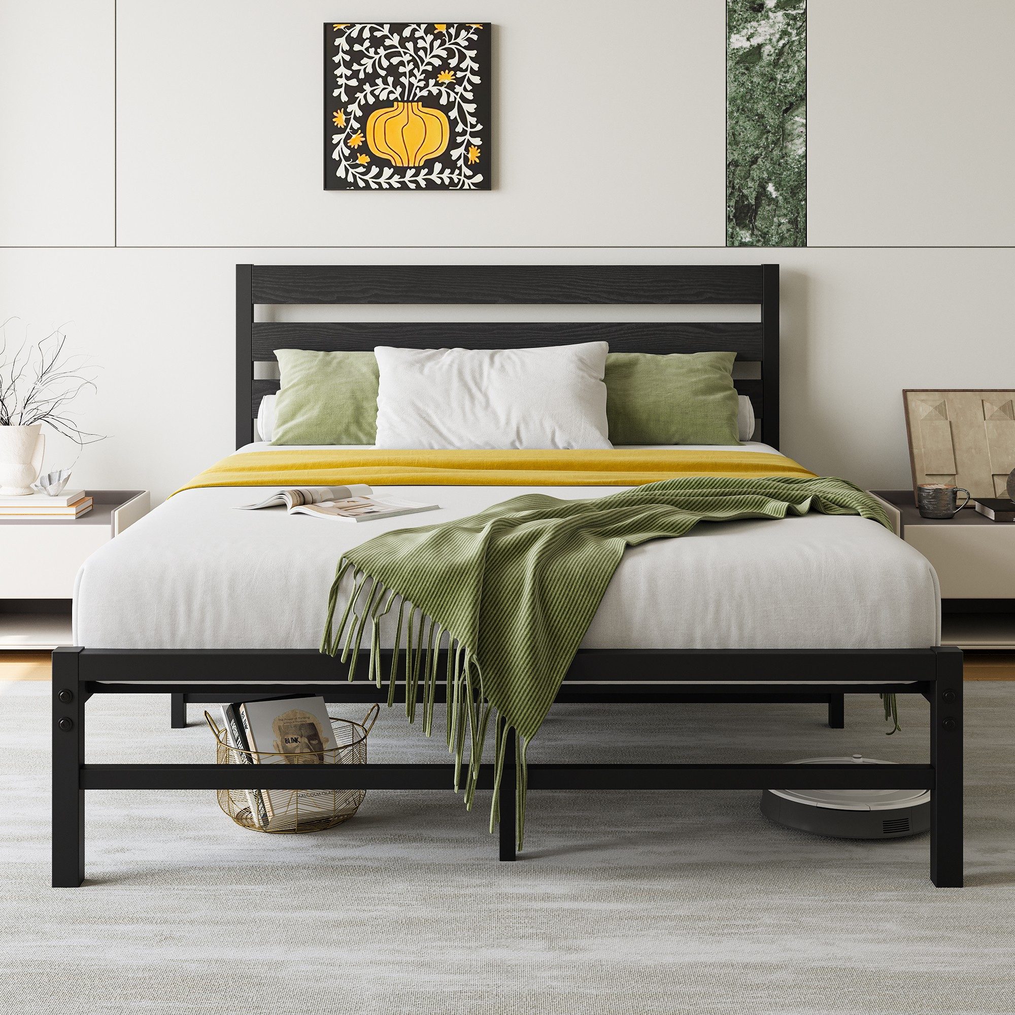 HAUSS SPOLE Metallbett mit MDF-Kopfteil, Lattenrost, modernes Design, 140 x günstig online kaufen