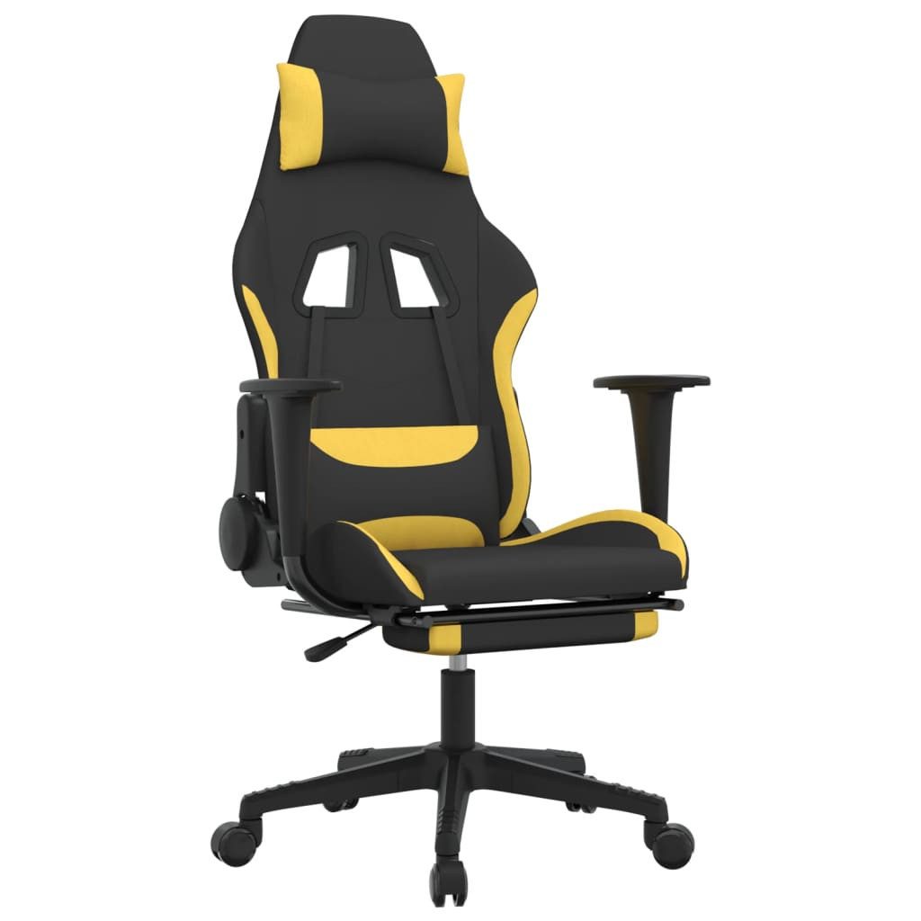 furnicato Gaming-Stuhl Schwarz Gelb 64x60x(117-127) cm mit Stoff und (1 St)