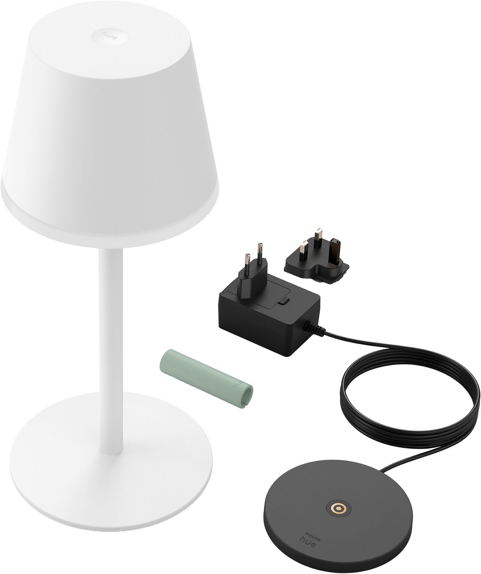 Philips Hue Smarte LED-Leuchte White & Color Ambiance Go Tragbare Tischleuchte schwarz, Abschaltautomatik, Bluetooth, CCT - über Fernbedienung, Dimmfunktion, Farbsteuerung, Farbwechsel, Leuchtdauer einstellbar, Memoryfunktion, Nachtlichtfunktion, RGB, Smart Home, Timerfunktion, dimmbar über Fernbedienung, erweiterbar, mehrere Helligkeitsstufen, LED wechselbar, RGB, Indoor und Outdoor