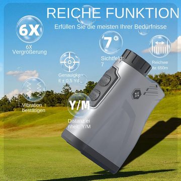yozhiqu Entfernungsmesser Golf Entfernungsmesser -, 600 Yards, Flaggen-Lock, 6X Vergrößerung, Präzise Messung, schnelles Flaggen-Lock, klare Sicht, ideal für Golfer