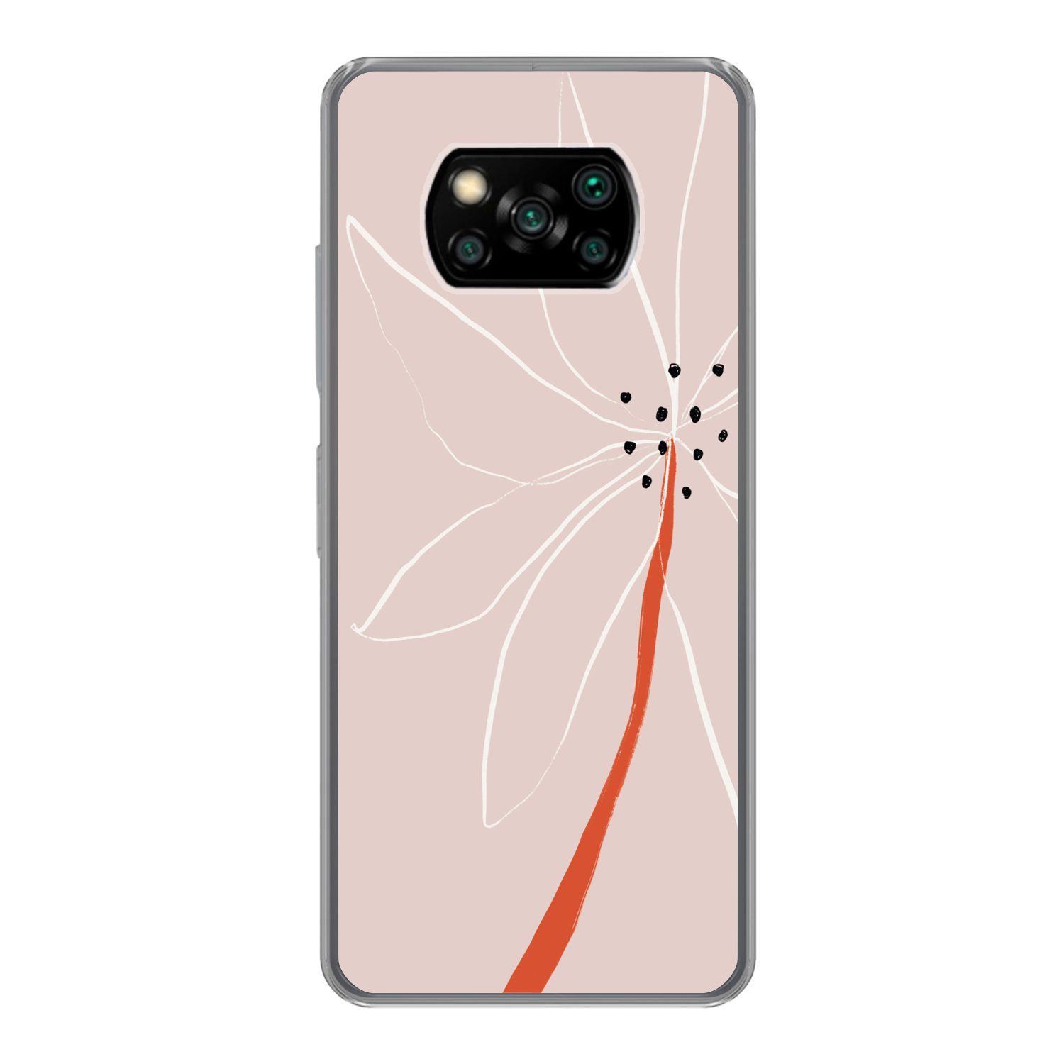 MuchoWow Handyhülle für Xiaomi Poco X3 NFC Blumen - Abstrakt - Pastell, Phone Case, Silikon, Schutzhülle Dünn