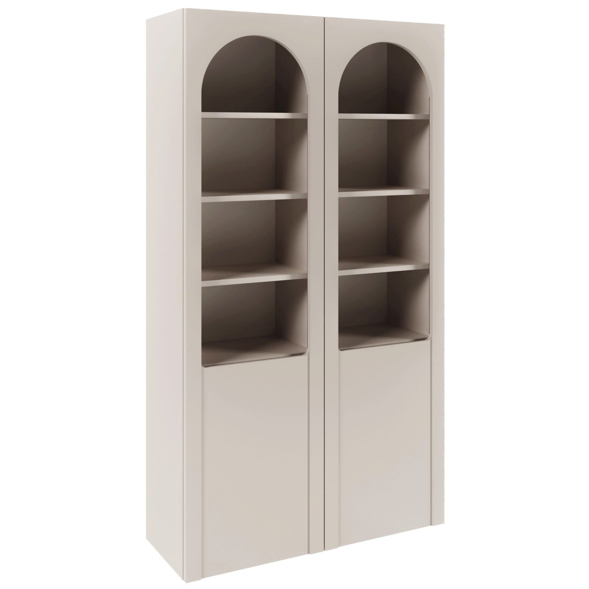 Selsey Standvitrine ARKADIA Vitrine in Kaschmirgrau mit Glasfront & Tip-On-System