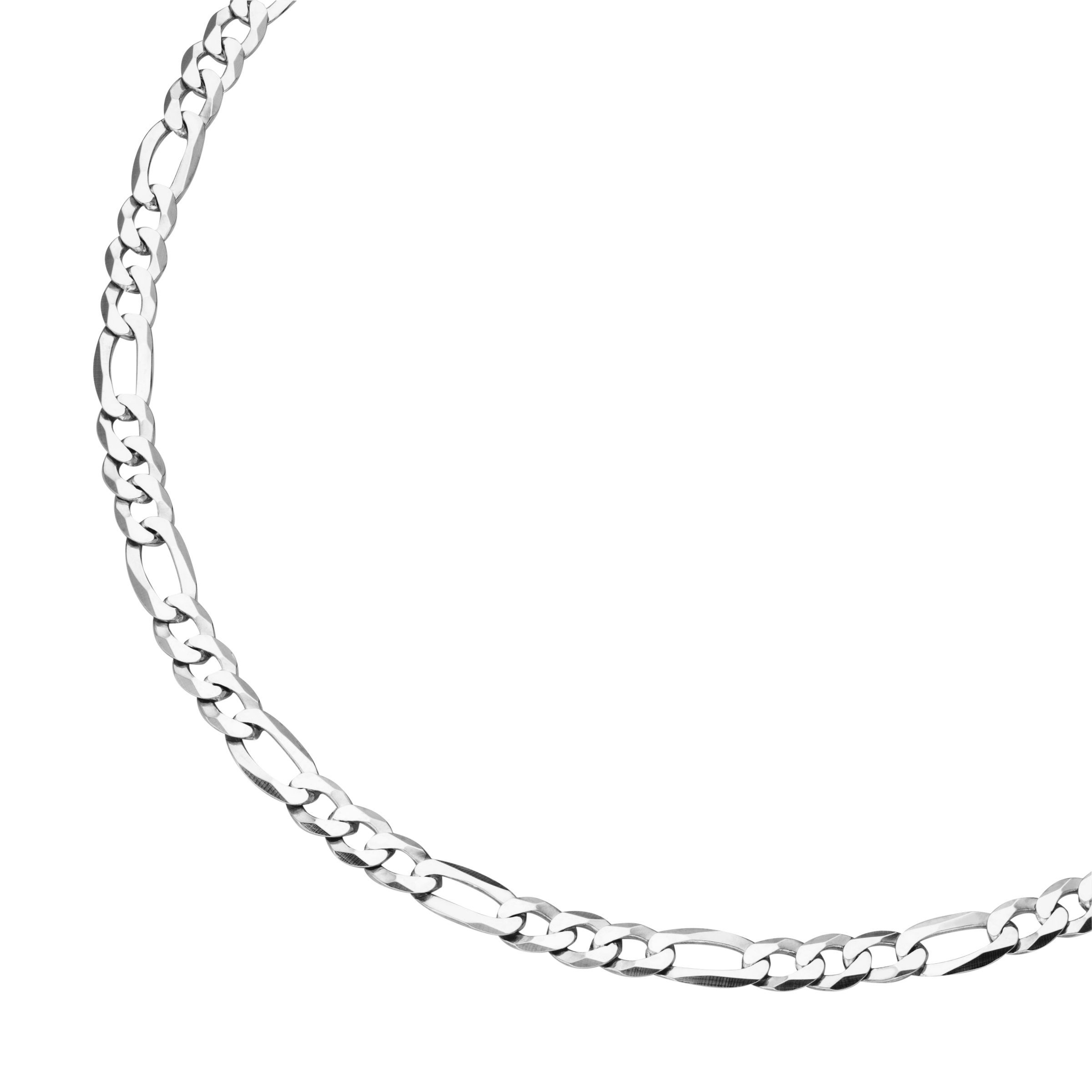 Smart Jewel Silberkette Figarokette 3/1 diamantiert, massiv, Silber 925,  Originalgröße kann von der Abbildung abweichen