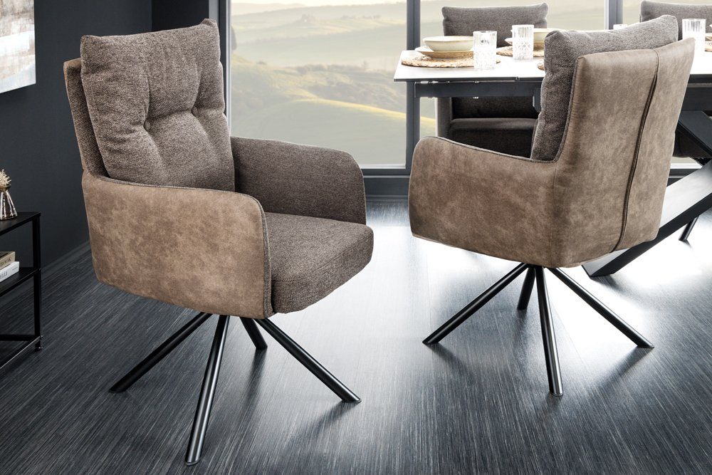 riess-ambiente Polsterstuhl BIG GEORGE taupe / schwarz · Esszimmerstuhl mit günstig online kaufen
