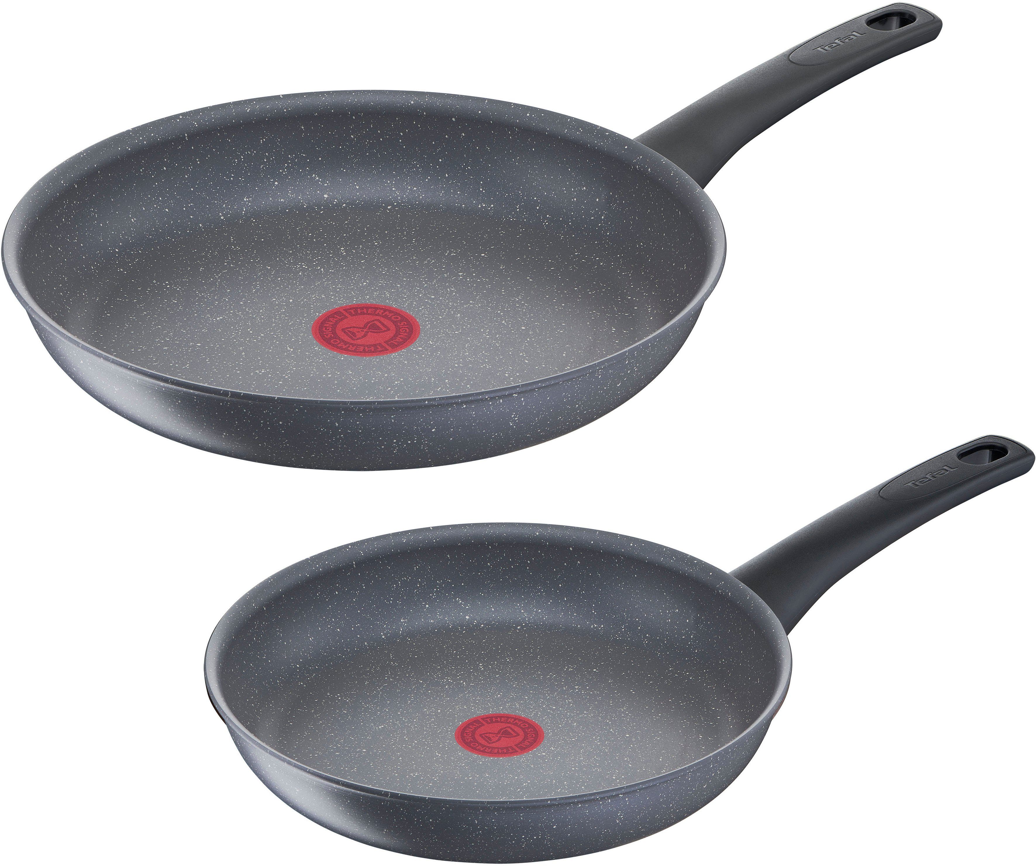 Tefal Pfannen-Set Healthy Chef, Aluminium (Set, 2-tlg., je 1 Pfanne Ø 24 und 28 cm), Mineralia+ Antihaftversiegelung, Thermo-Signal, …