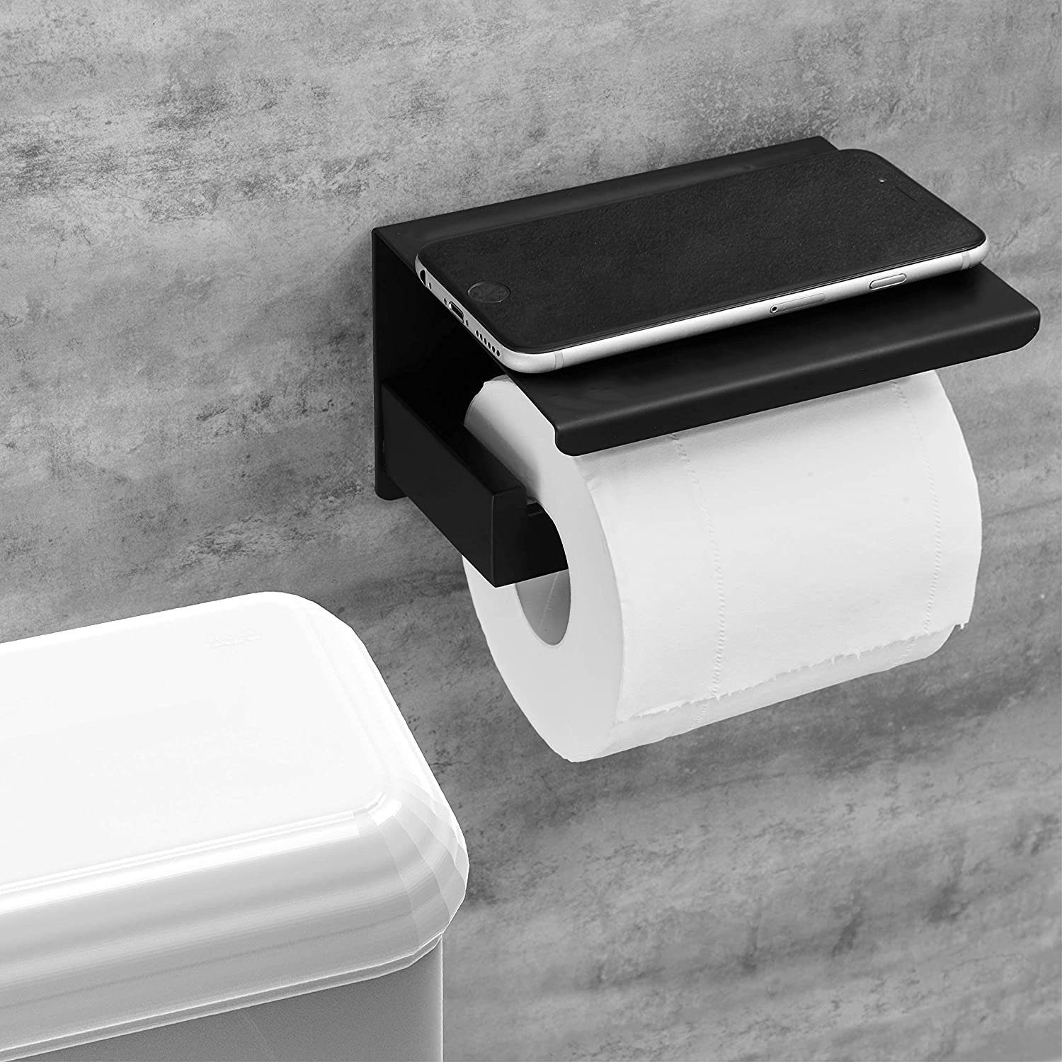 Selbstklebend Toilettenpapierhalter Edelstahl Toilettenpapierhalter ZAXSD Wandmontage Klopapierhalter, Bohren, Ohne Klorollenhalter