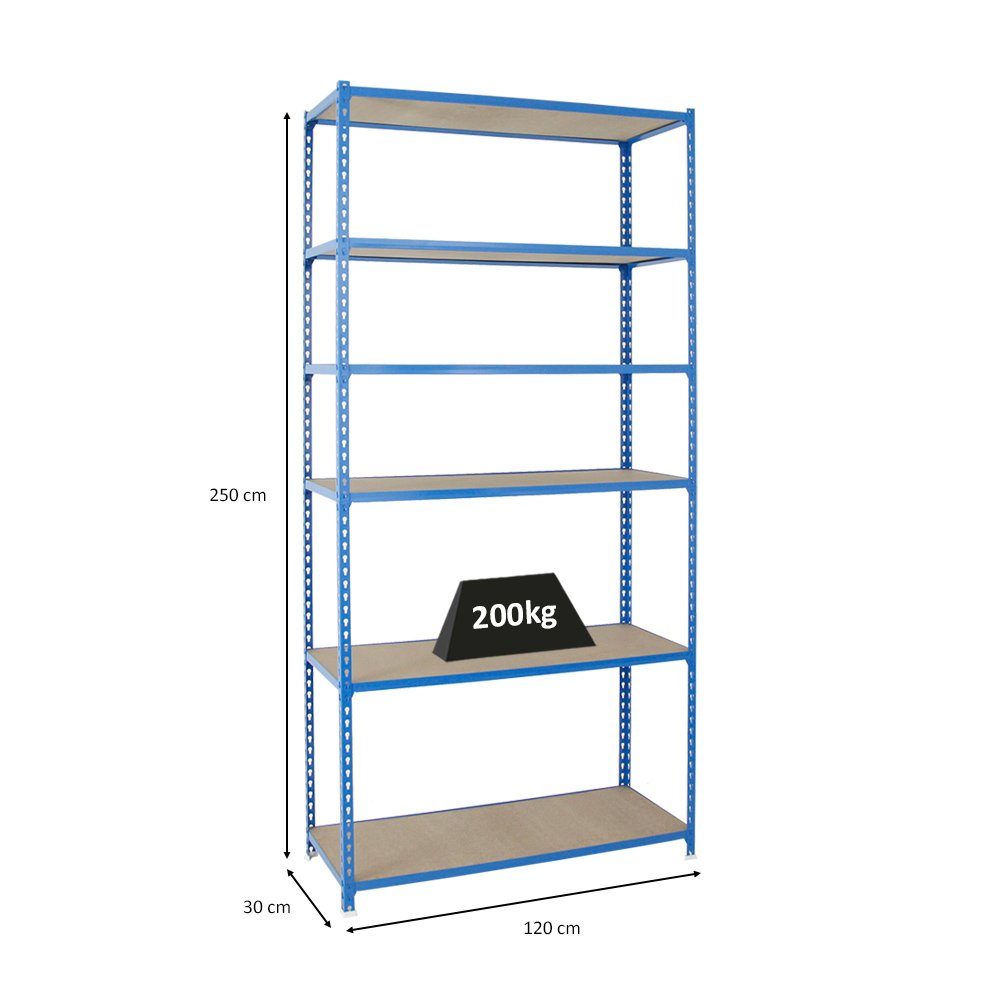 PROREGAL® Schwerlastregal GIANT MULI 250x120x30cm 6 günstig online kaufen