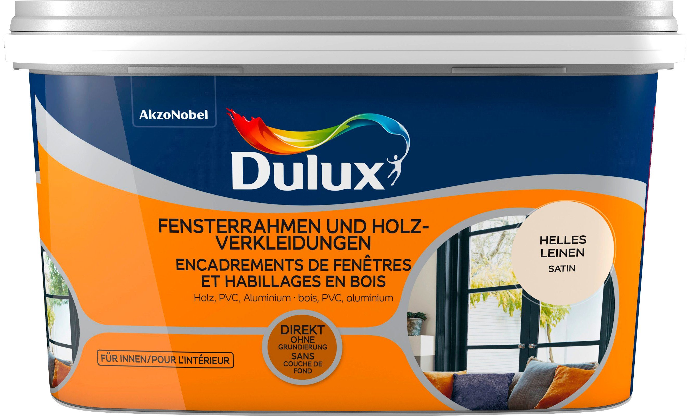 Dulux Holzlack Fresh Up, für Fensterrahmen und Holzverkleidungen, helles leinen, 0,75 l