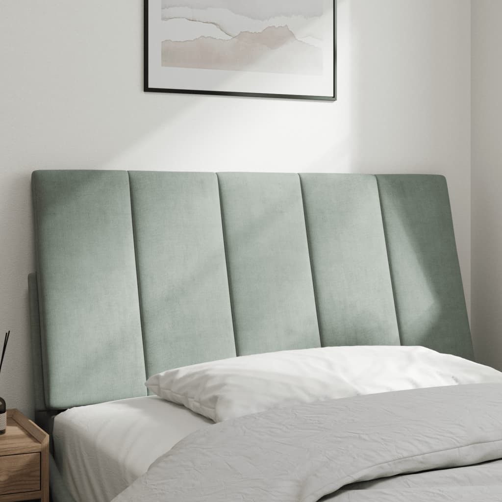 vidaXL Bett Kopfteilkissen "Hanko" Hellgrau 100 cm Samt (1-tlg) günstig online kaufen