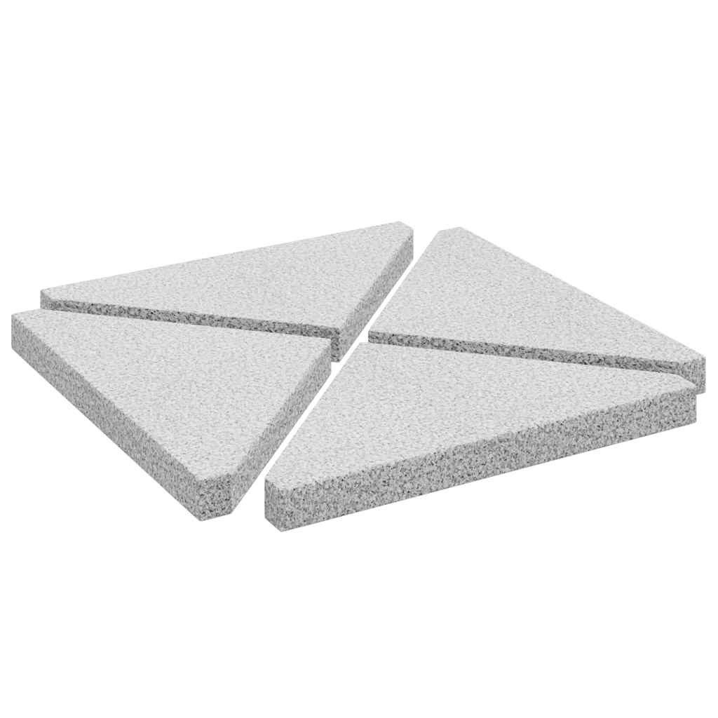 vidaXL Schirmhalter Sonnenschirm-Gewichtsplatten 4 Stk. Grau Granit Dreieckig 14 kg, 1 tlg.