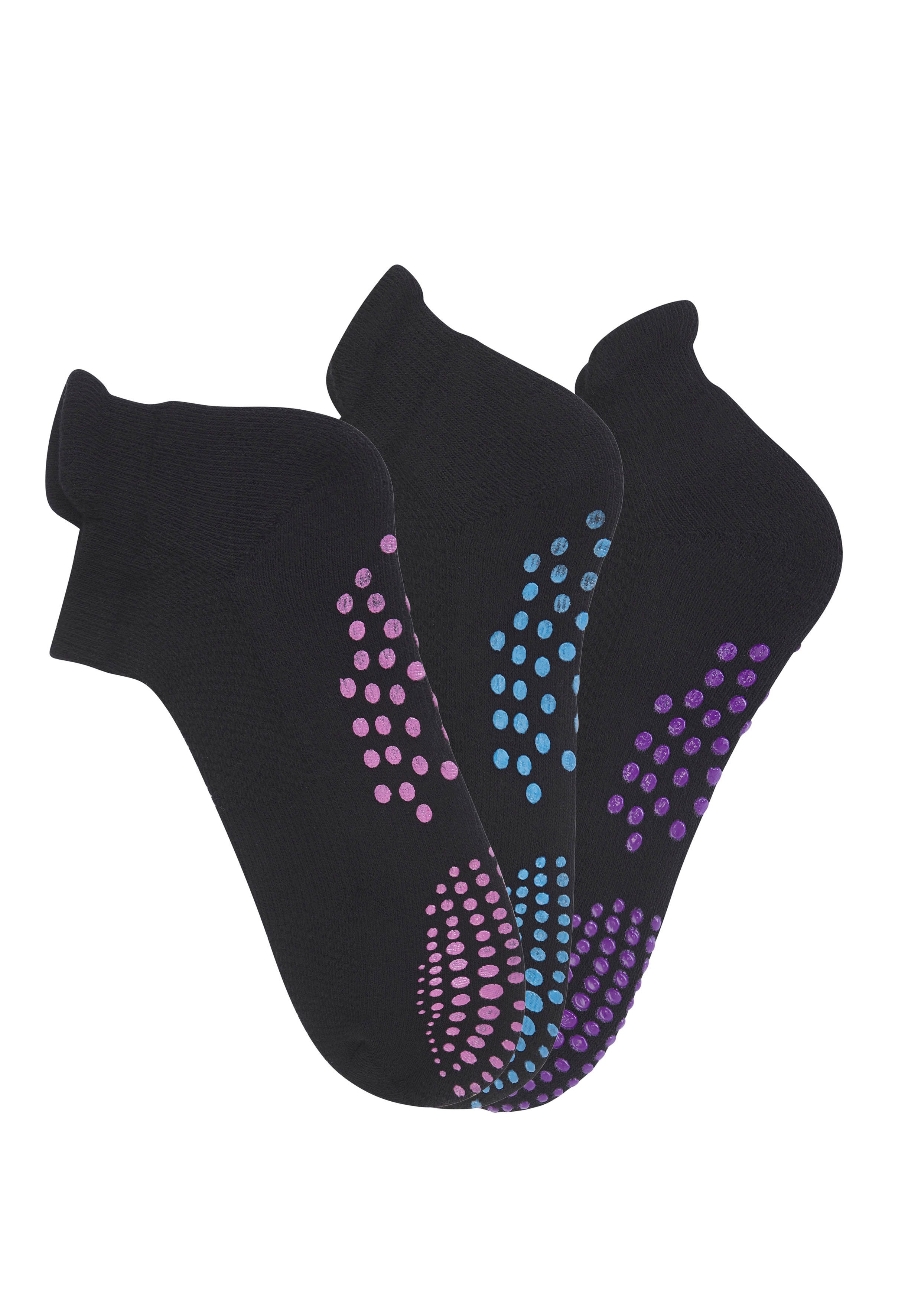 Lavana ABS-Socken, (Packung, 3 Paar), mit farbigen Noppen günstig online kaufen