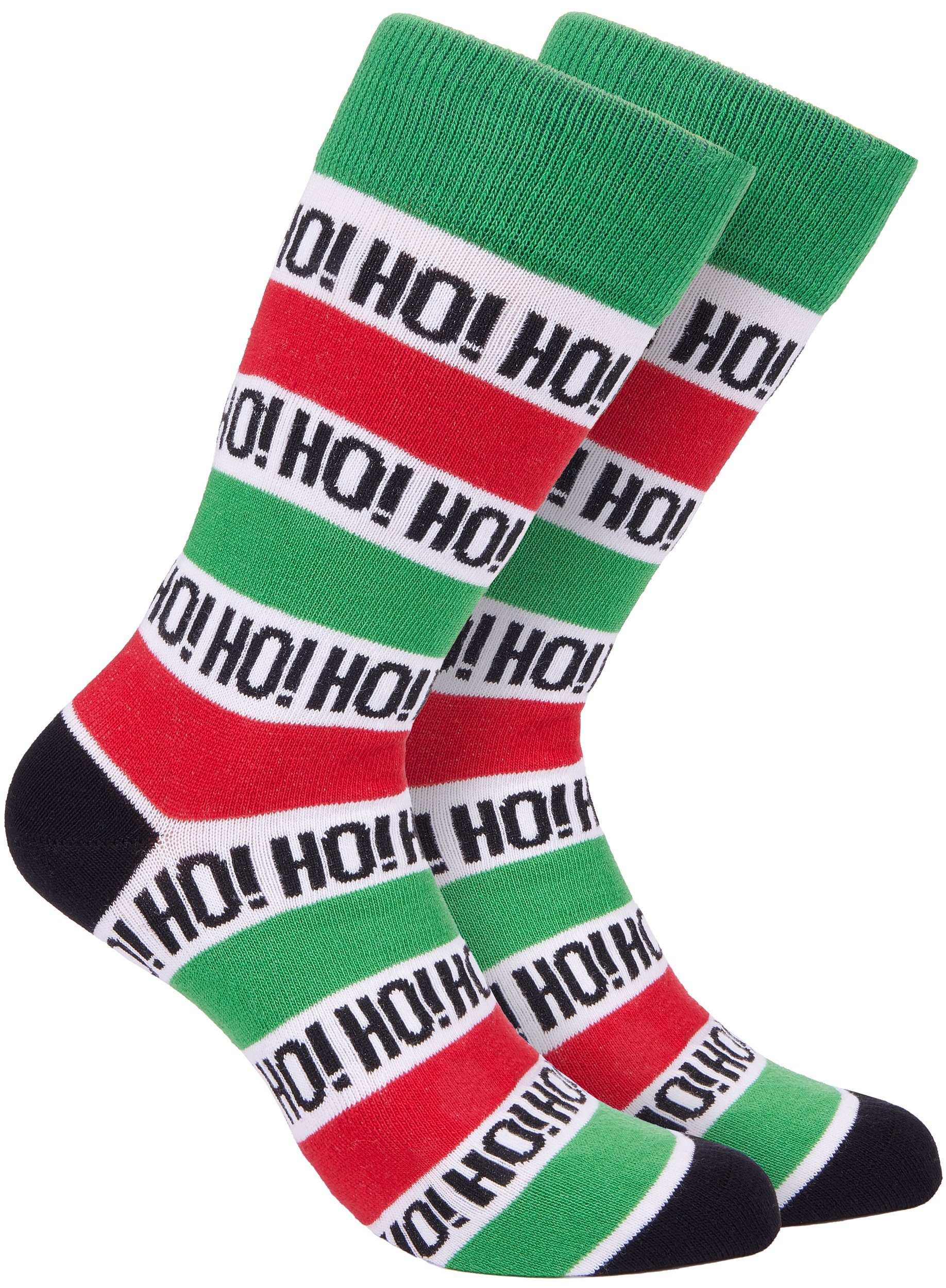 BRUBAKER Socken Herren Weihnachtssocken, EU41-45 Lustige Socken mit  Weihnachtsmotiven (Ho! Ho! Ho!, 1-Paar, Männer Geschenk Weihnachten - One  Size) Bunte Kuschelsocken für Weihnachtszeit Baumwolle