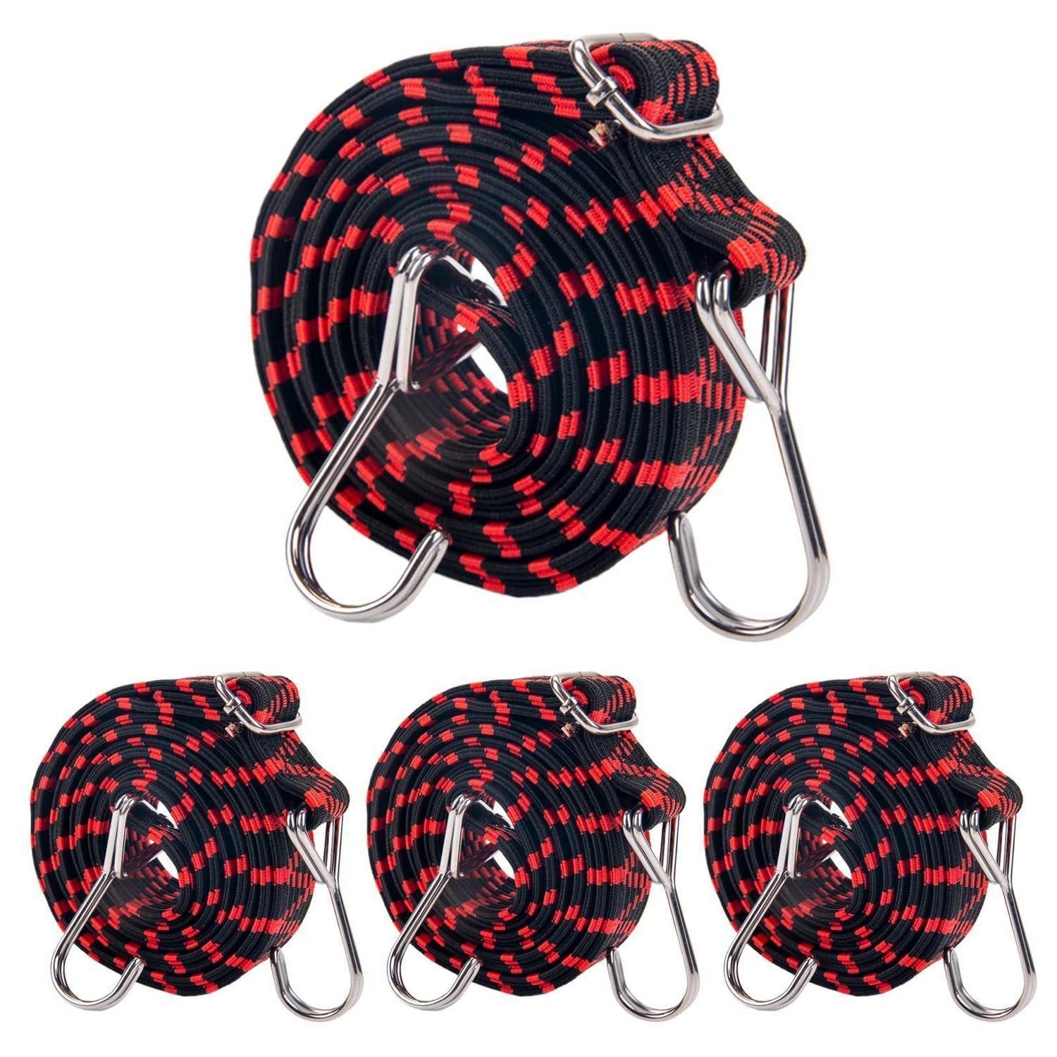 LuxusKollektion Spanngurt Spanngummi mit Haken 4er-Set 200cm Rot (4-St)