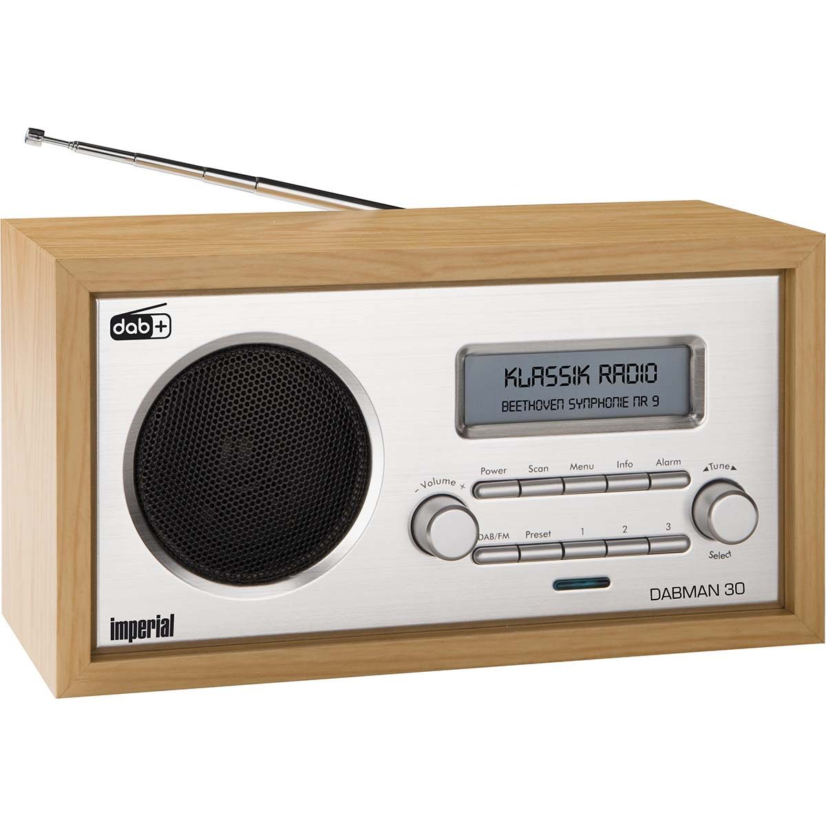 IMPERIAL 22-130-00 Radio (DAB+ Radio, 3 W, Mobiles DAB+/FM-Radio, Holz-Design)