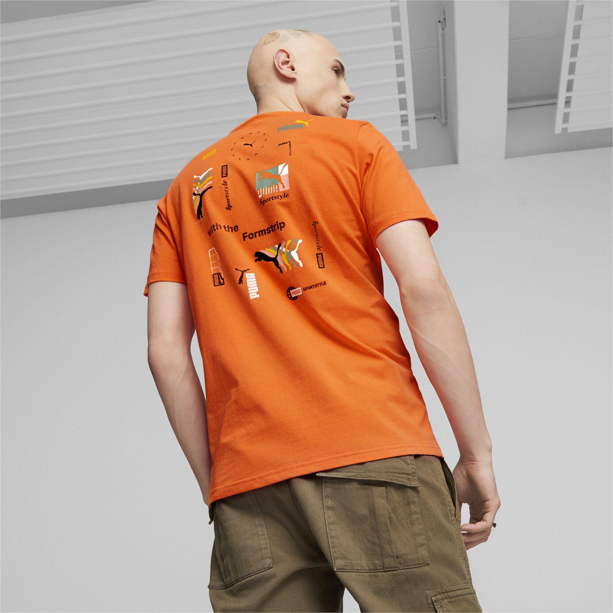 PUMA T-Shirt Classics Orange T-Shirt Love Heat Brand Hot Herren