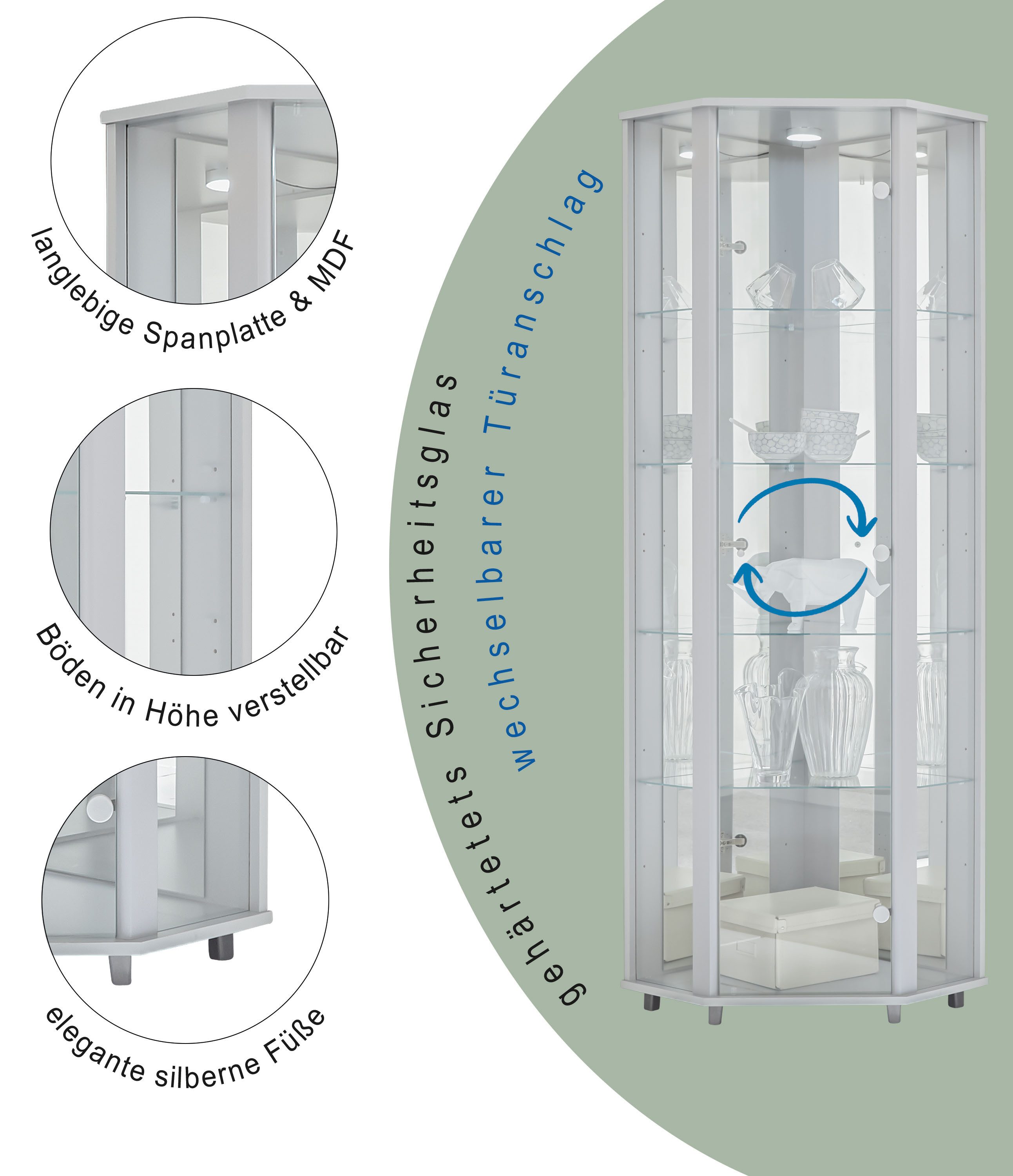 fif möbel Eckvitrine TRIO Höhe ca. günstig online kaufen