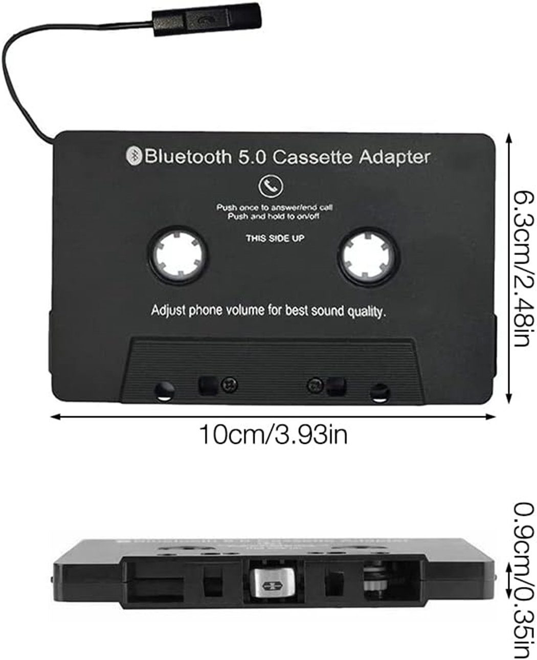 TUABUR Kassetten-Player-Adapter, Kassetten Autoradio tragbarer Tape, Car CD-Player Adapter für