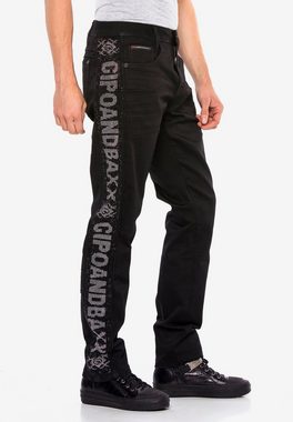 Cipo & Baxx Bequeme Jeans mit Glitzer-Seitenstreifen