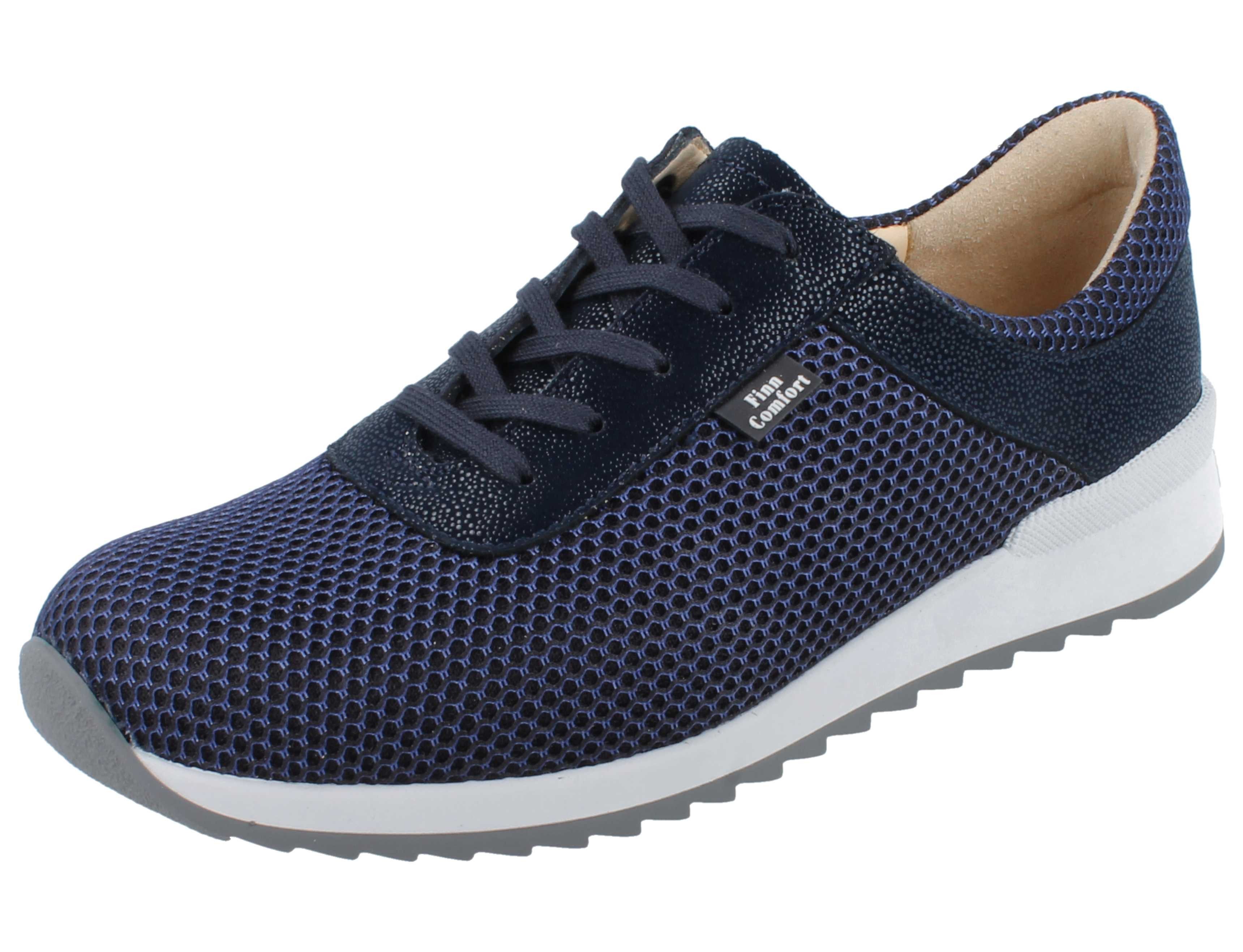 Finn Comfort FINN COMFORT Cerritos Damen Schnürschuhe dunkelblau Mesh Glattleder - Schnürschuh Wechselfußbett