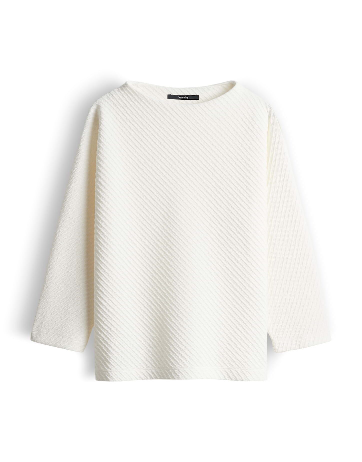 someday Sweatshirt ULIRA Regular aus BCI Cotton Mix schmal zulaufend, 3-dimensionale Struktur, Fledermausärmel