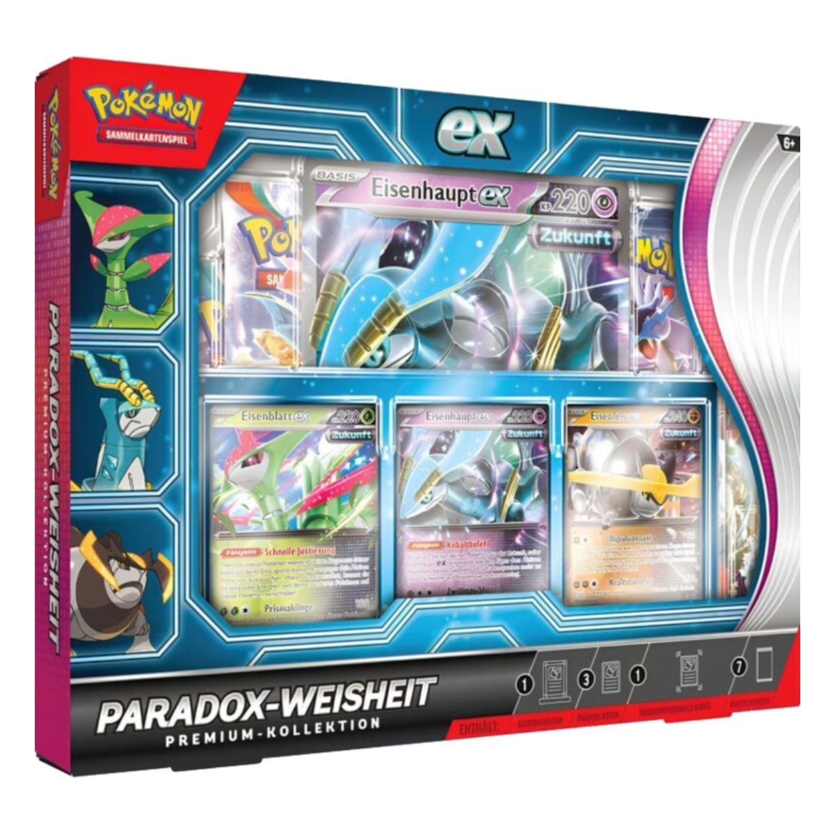 The Pokémon Company International Spiel Pokémon Paradox-Weisheit ex Premium Kollektion 7 Boosterpacks