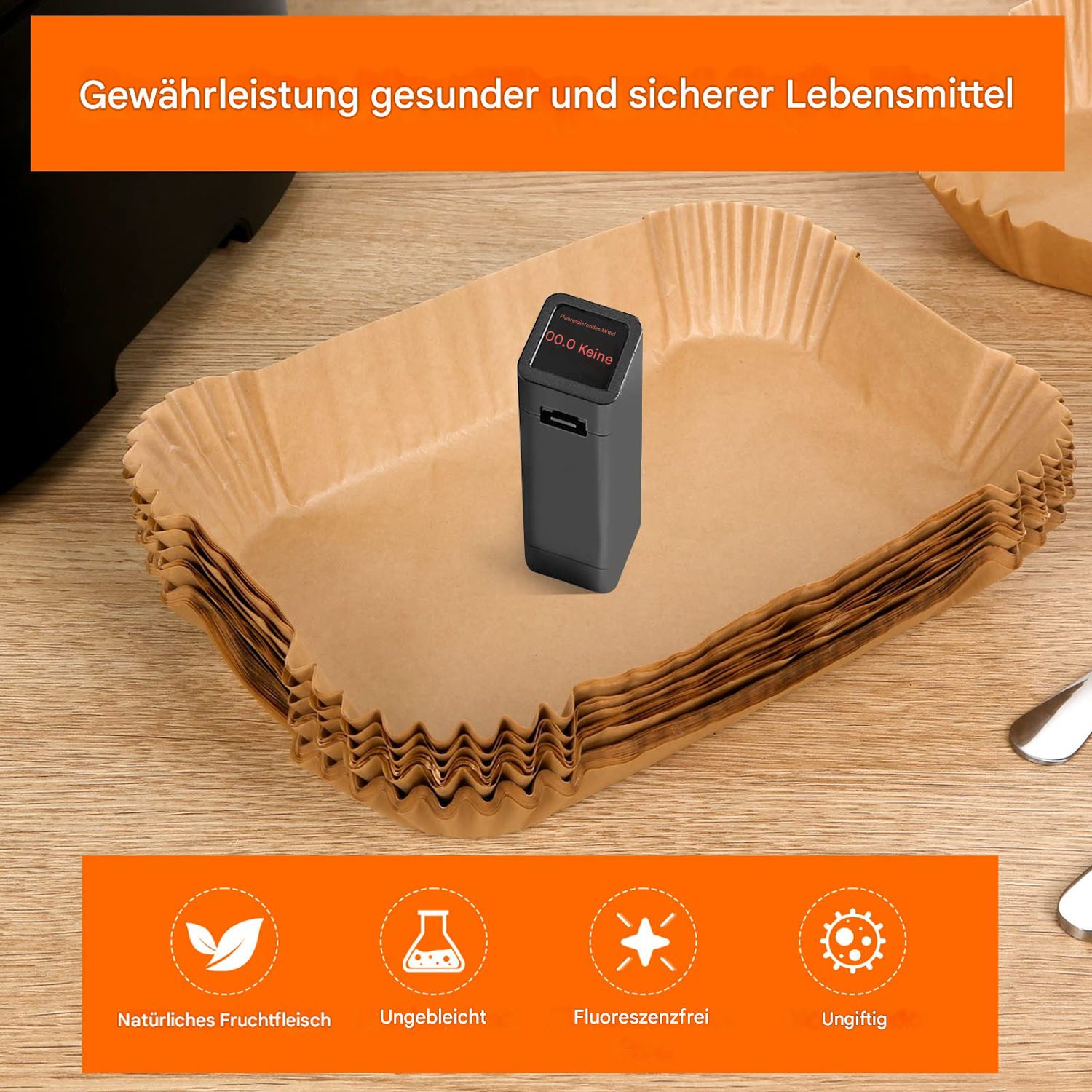 SURFOU Backpapier für Ninja Heißluftfritteuse Zubehör Airfryer AF300&400EU 100 Stück, wasser- und ölabweisend, BPA-Frei, hitzebeständig, umweltfreundlich – Bild 5 von 5