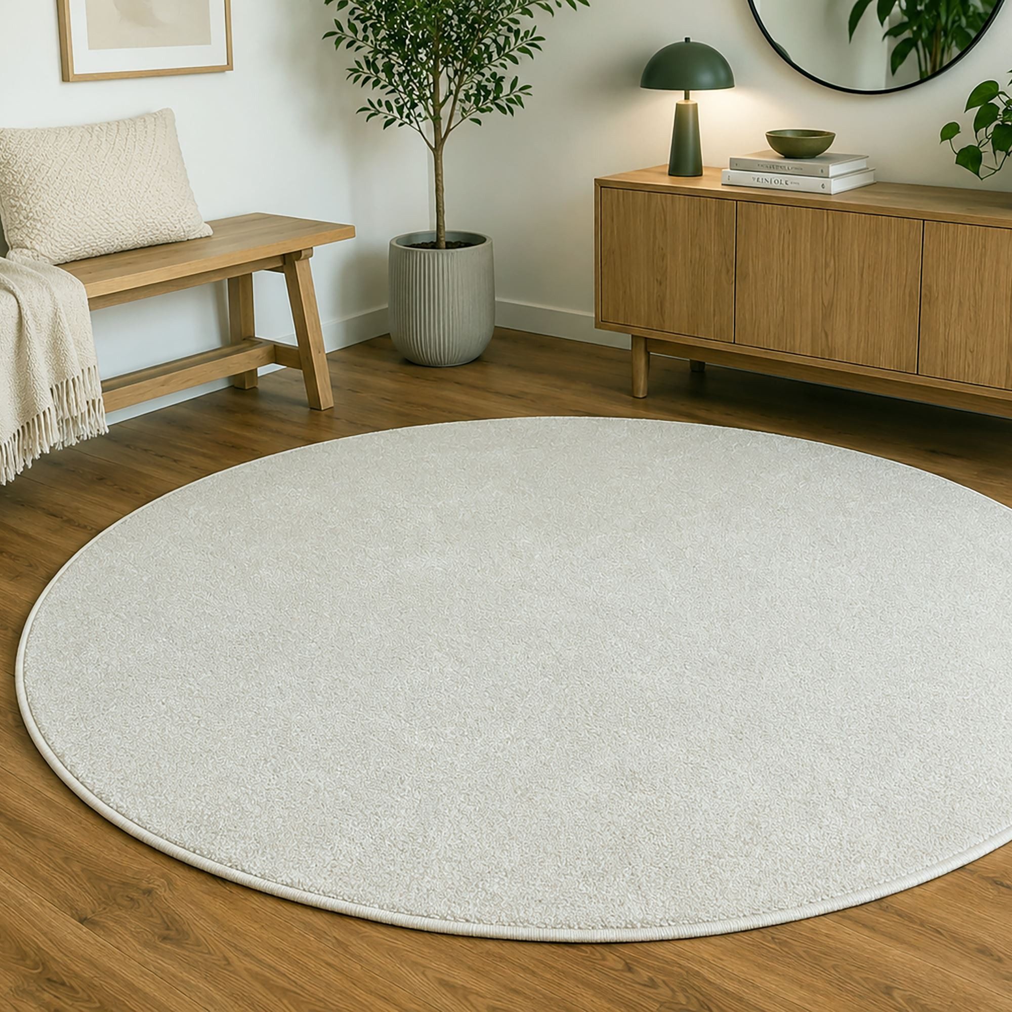 Steffensmeier Teppich Levanto Rund, rund, Kurzflor Teppich, Wohnzimmer